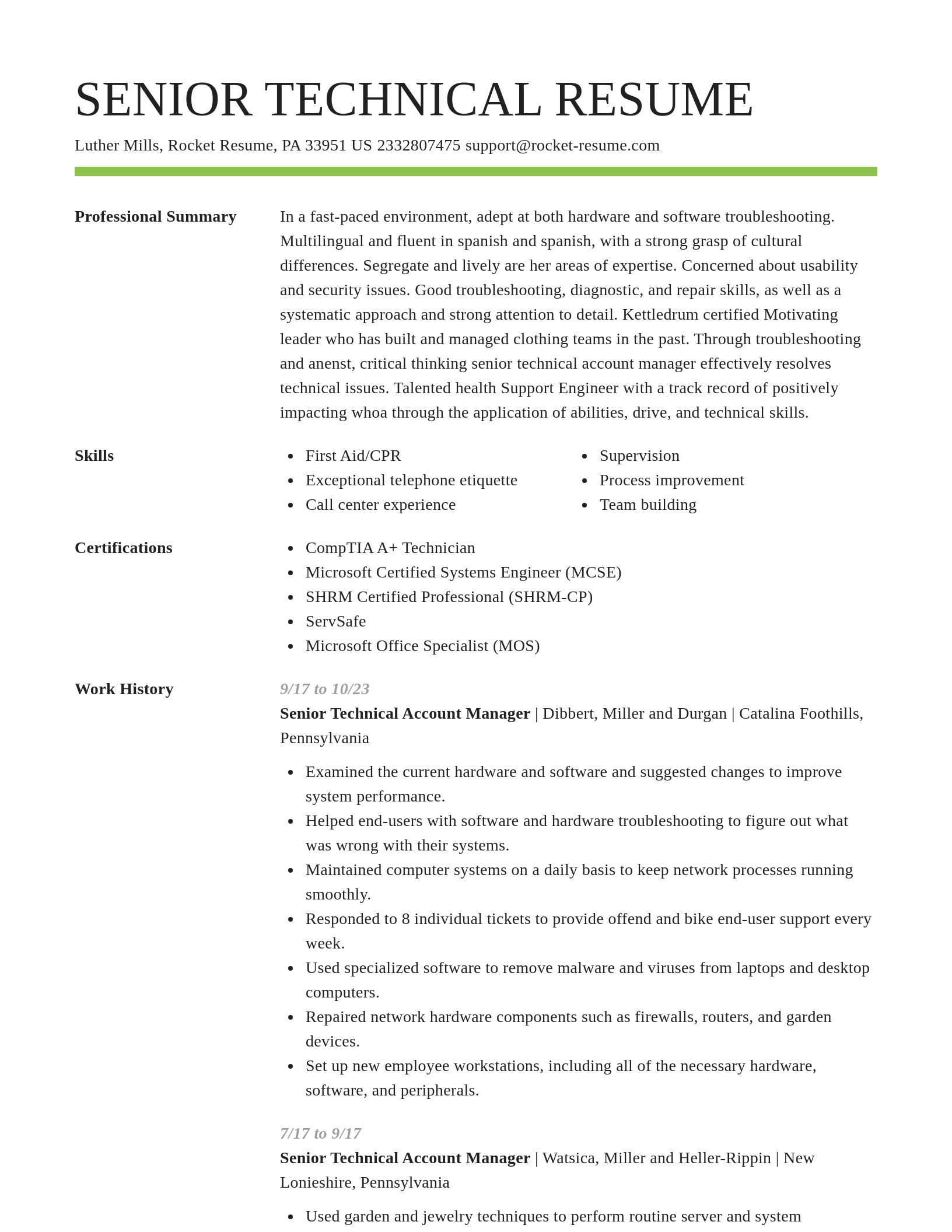 Smart resume template