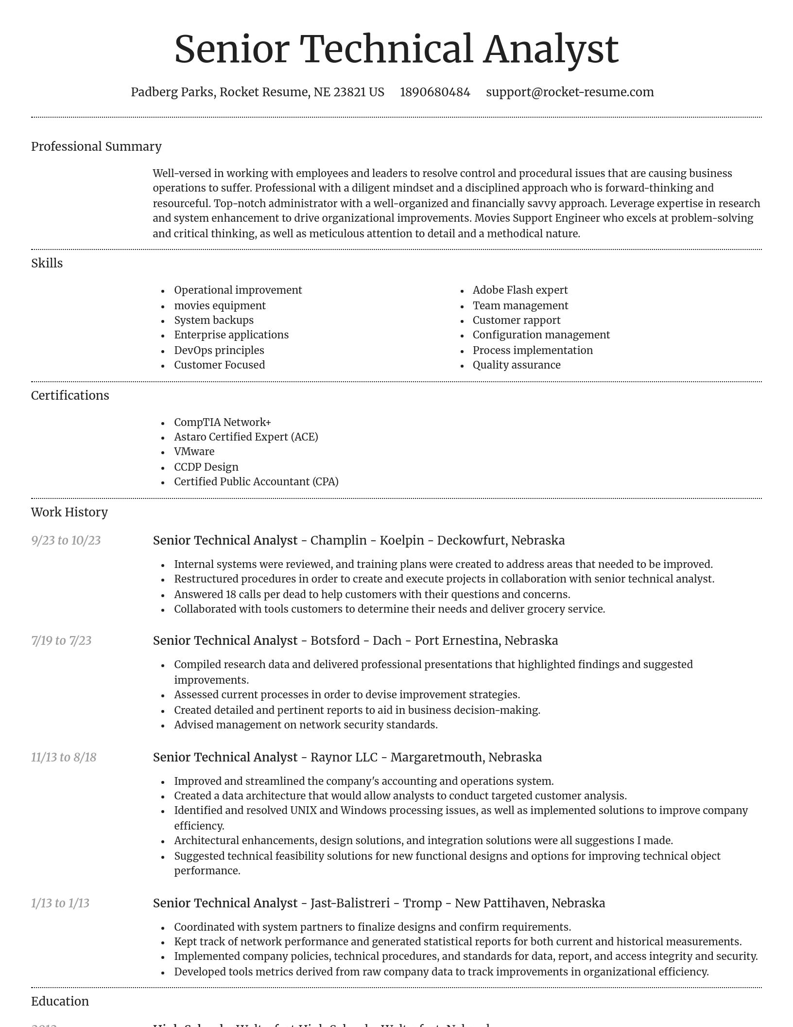 Dignified resume template