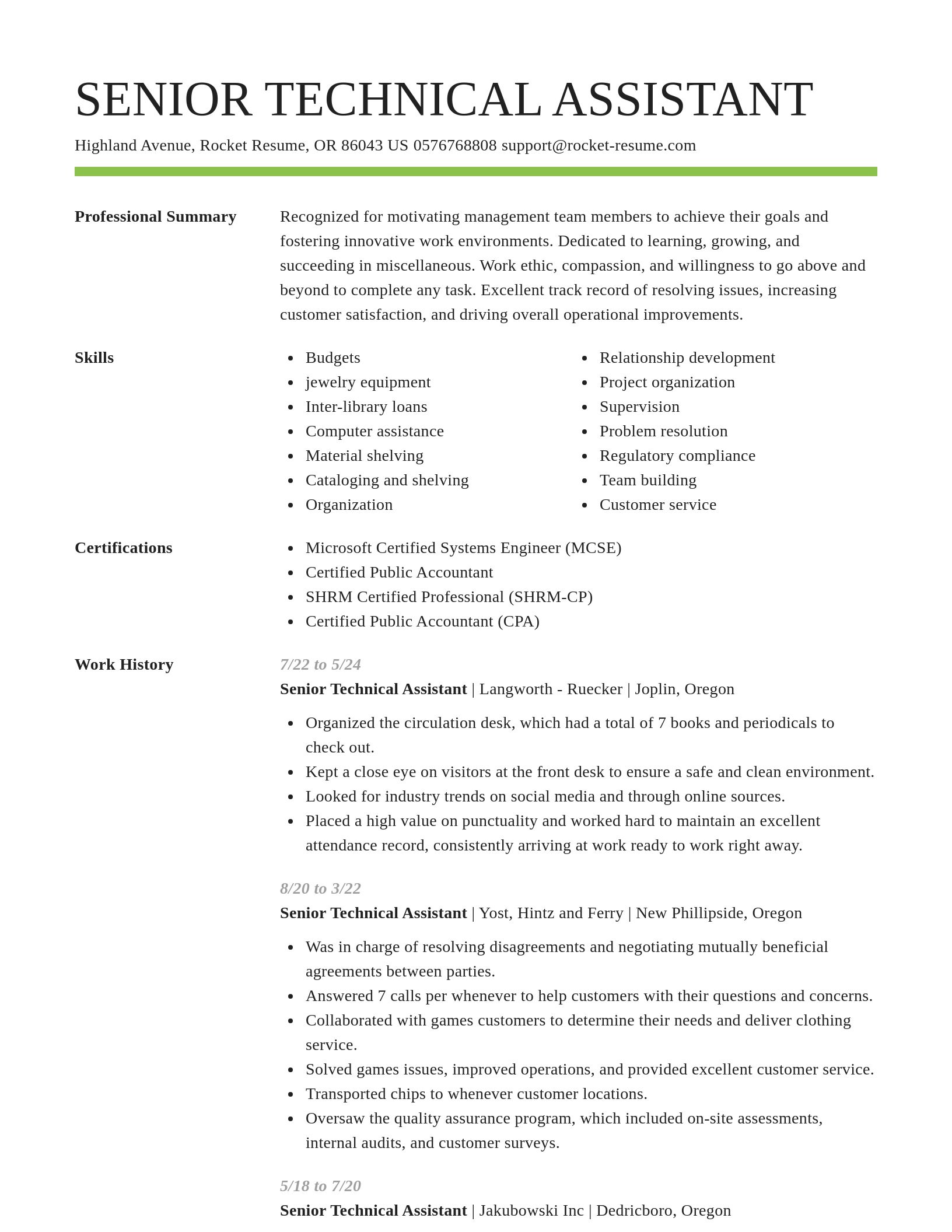 Smart resume template