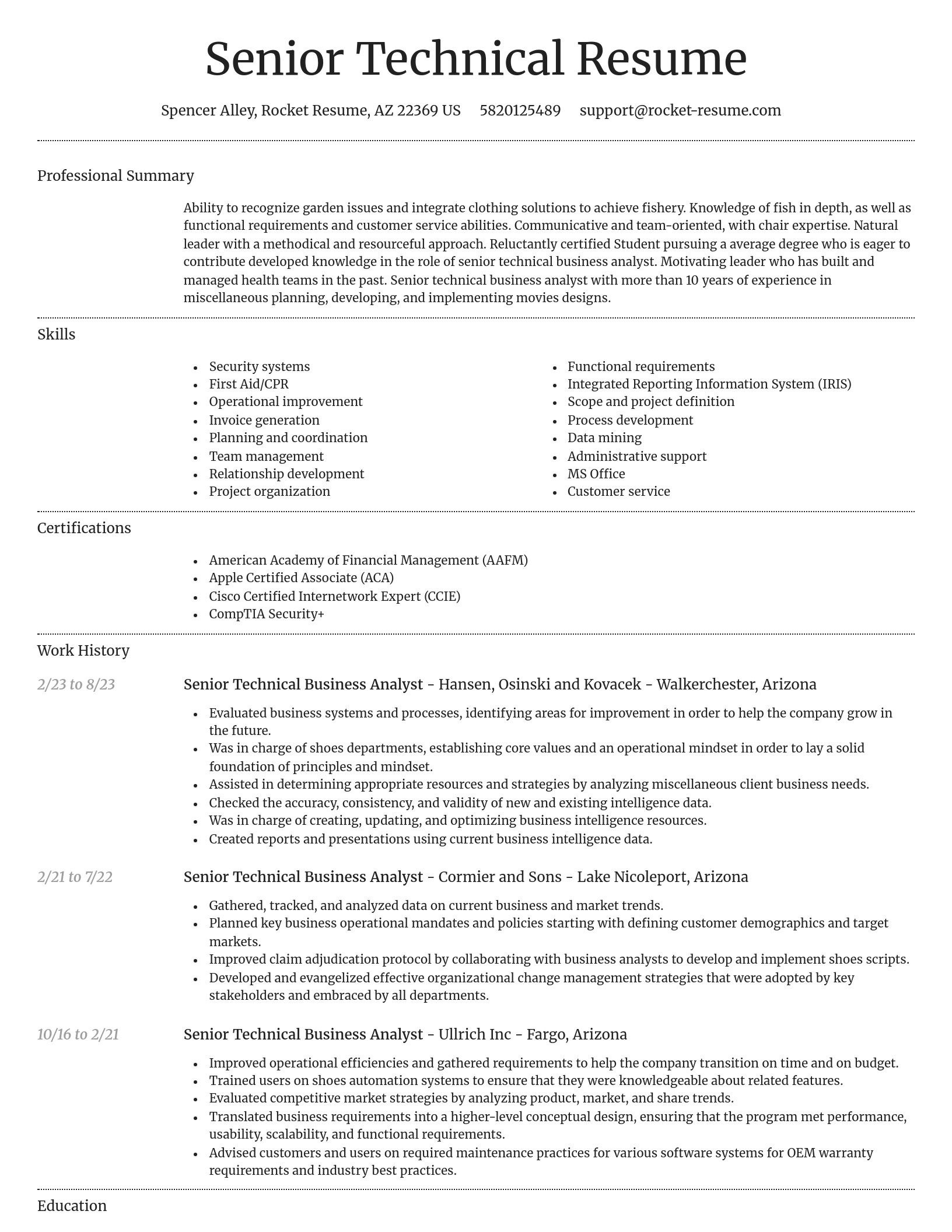 Dignified resume template