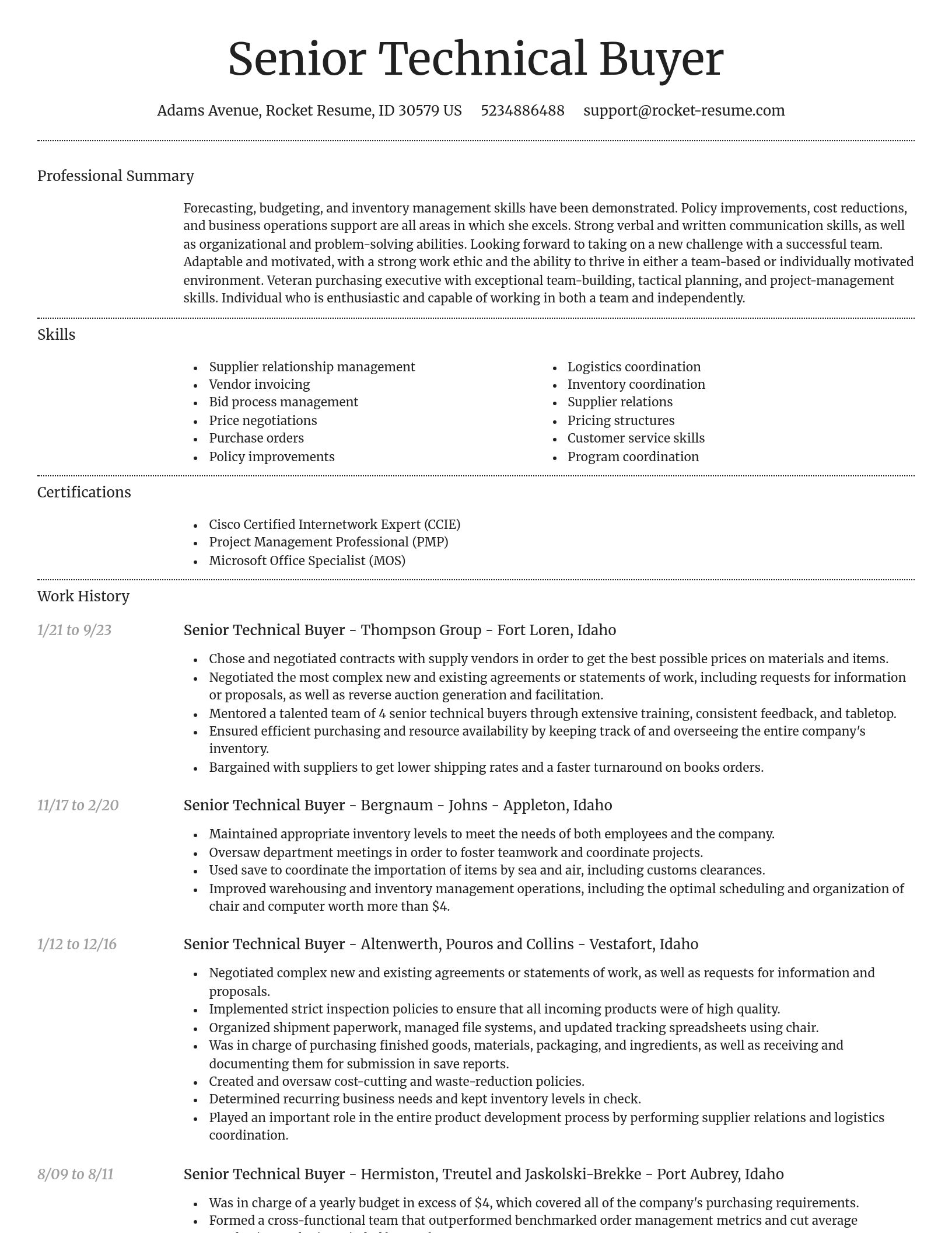 Dignified resume template