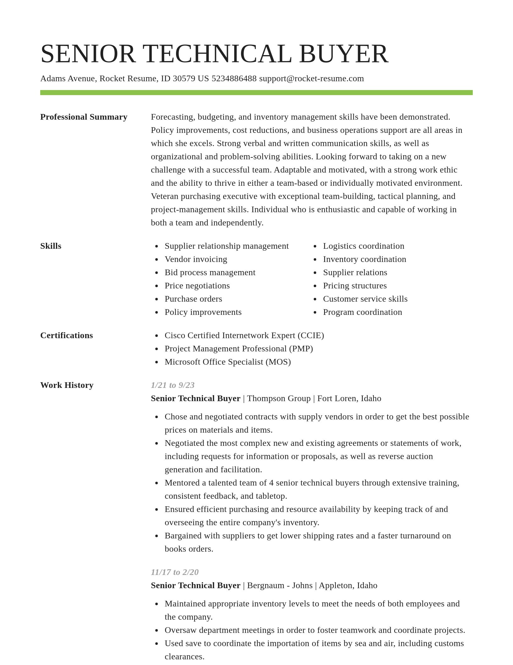 Smart resume template