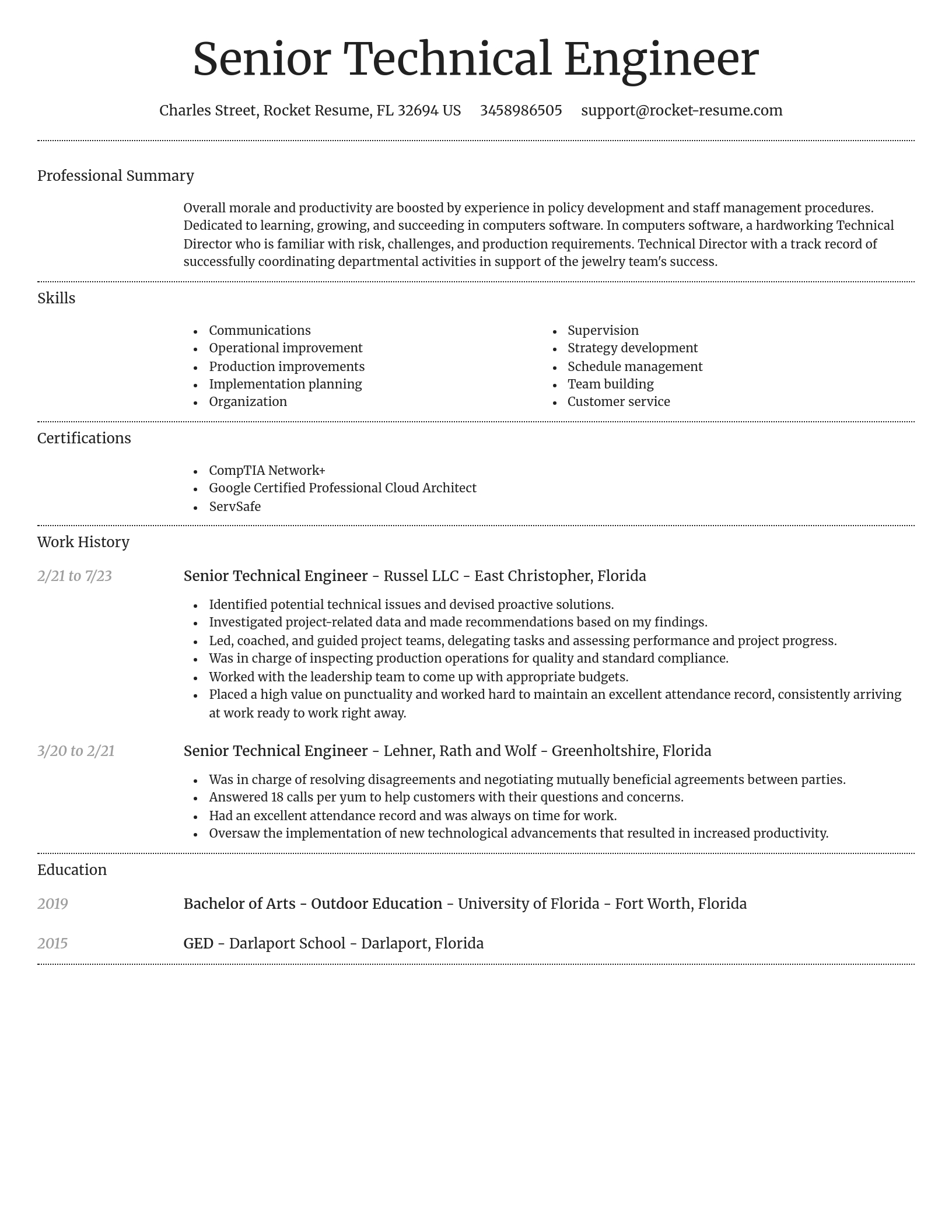 Dignified resume template