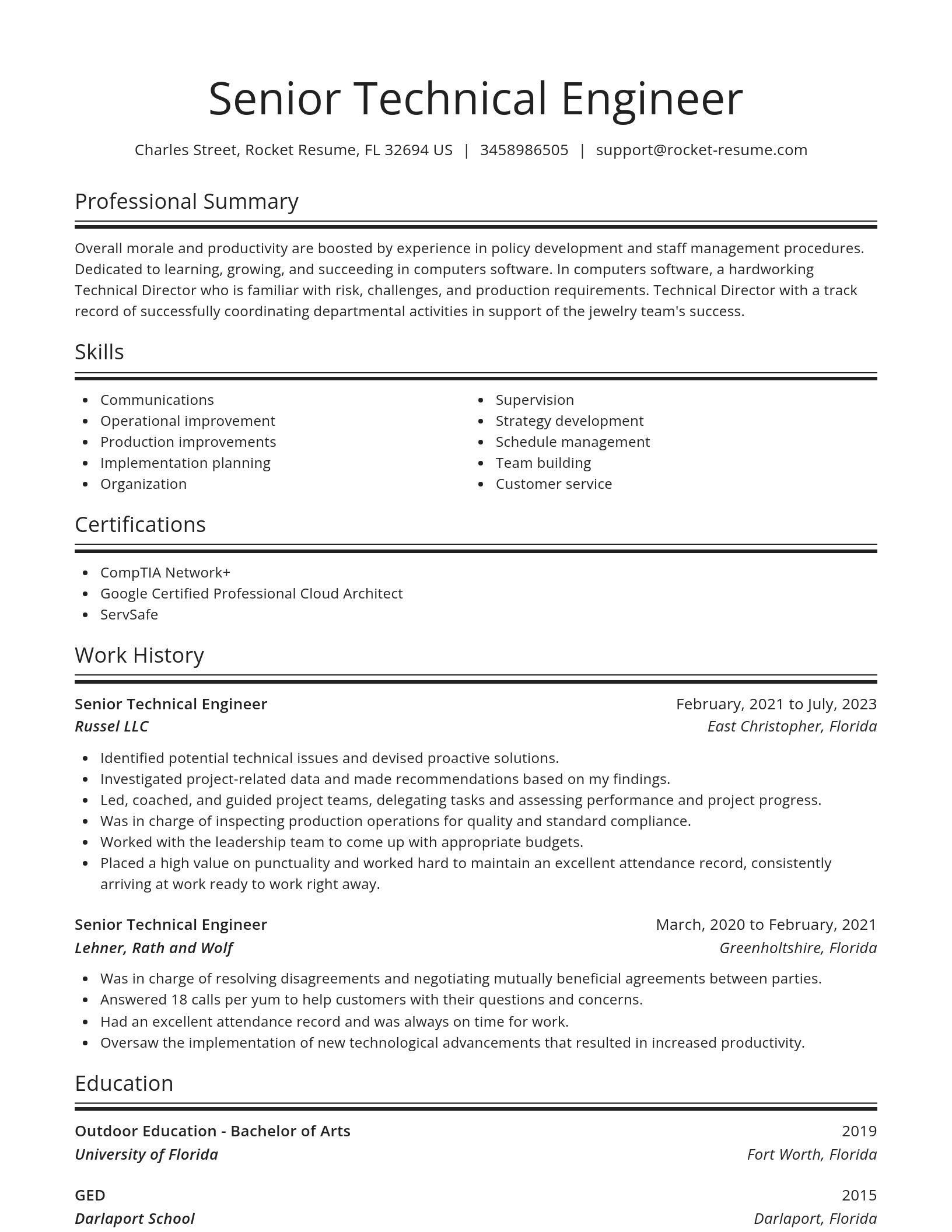 Spotlight resume template