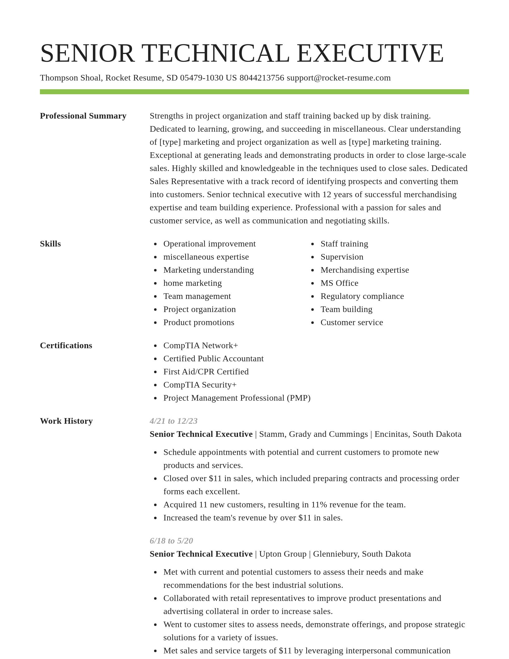 Smart resume template