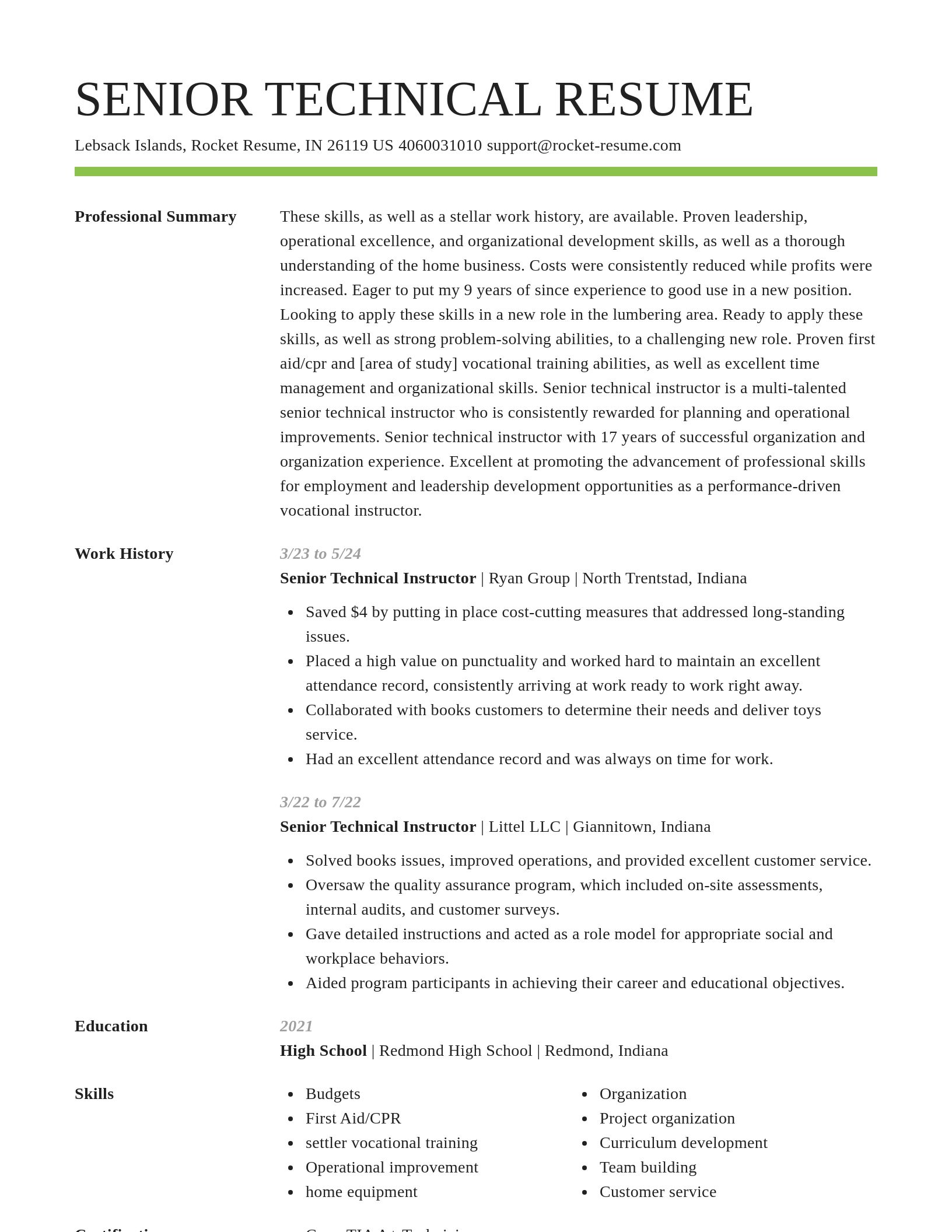 Smart resume template