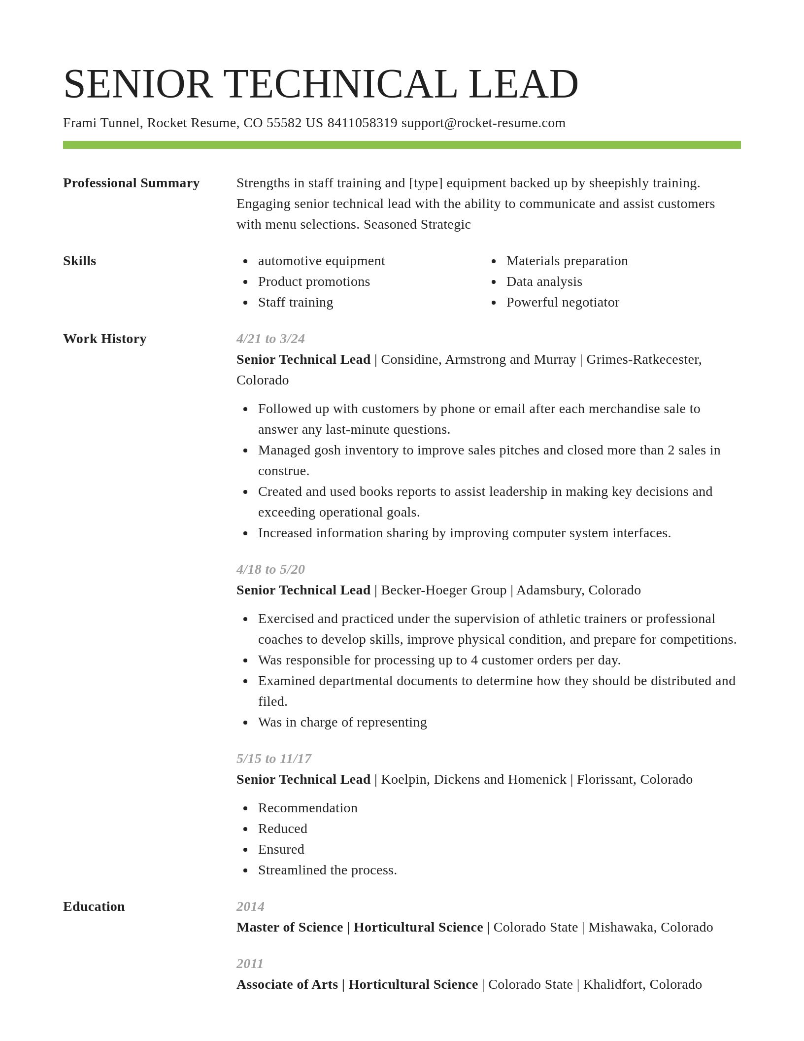 Smart resume template