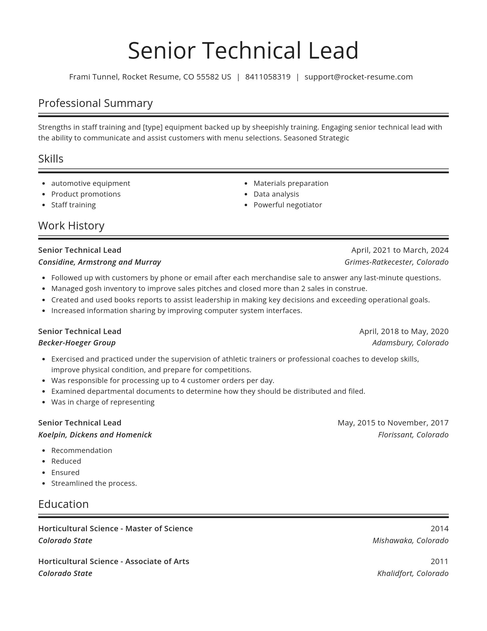 Spotlight resume template
