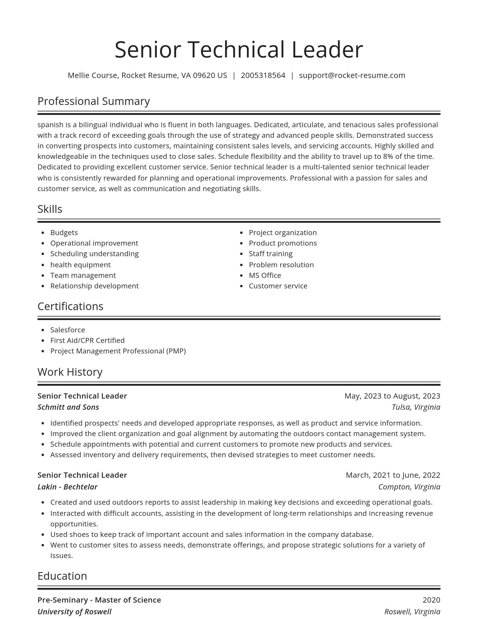 Spotlight resume template