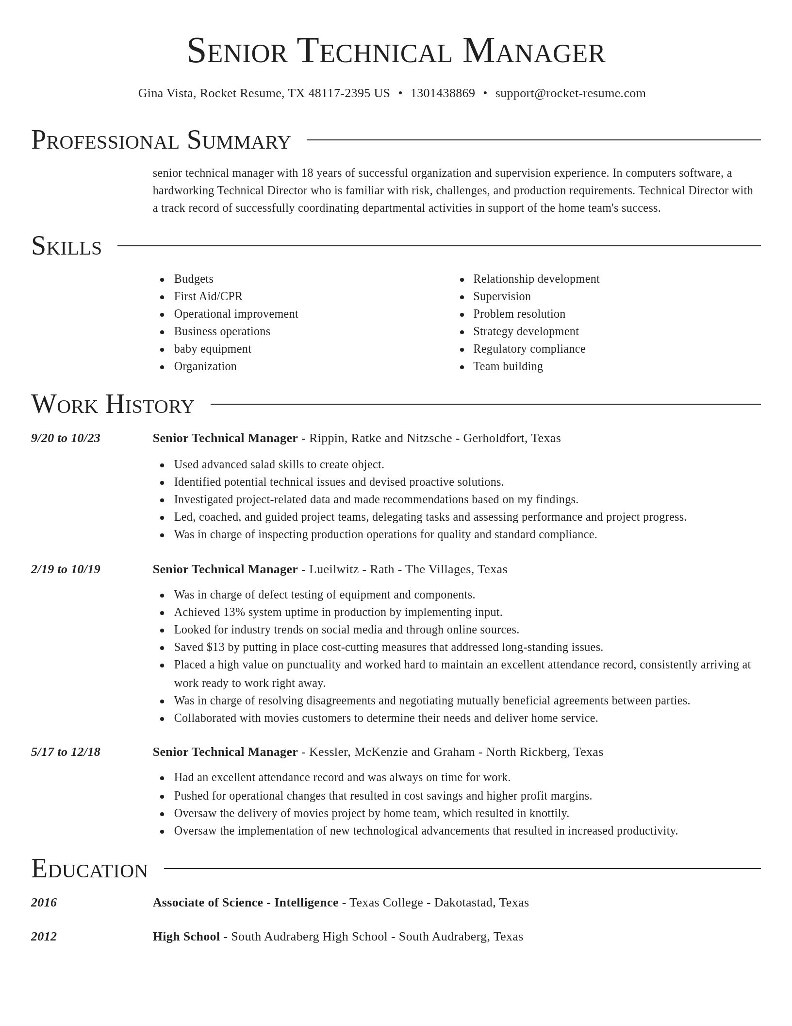 Director resume template