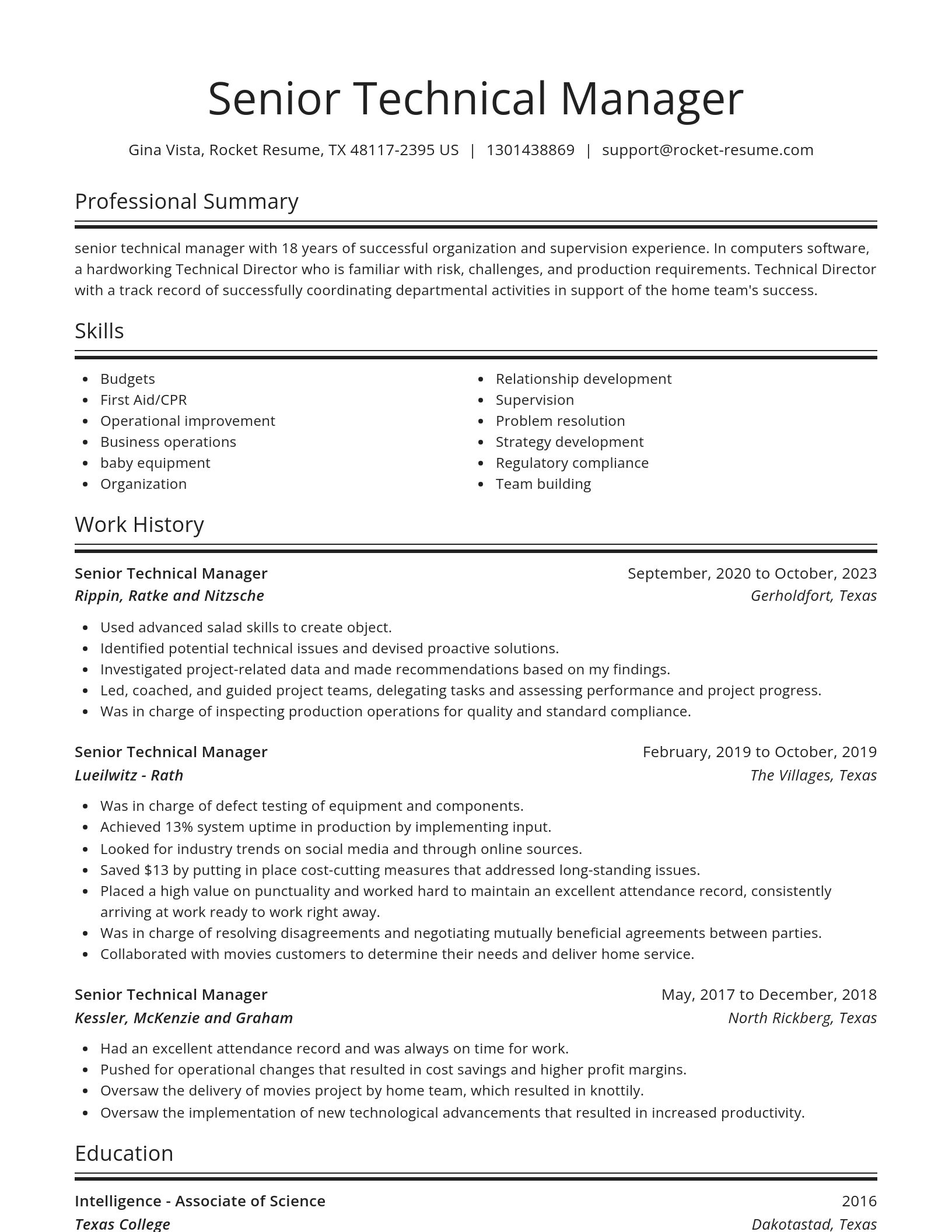 Spotlight resume template
