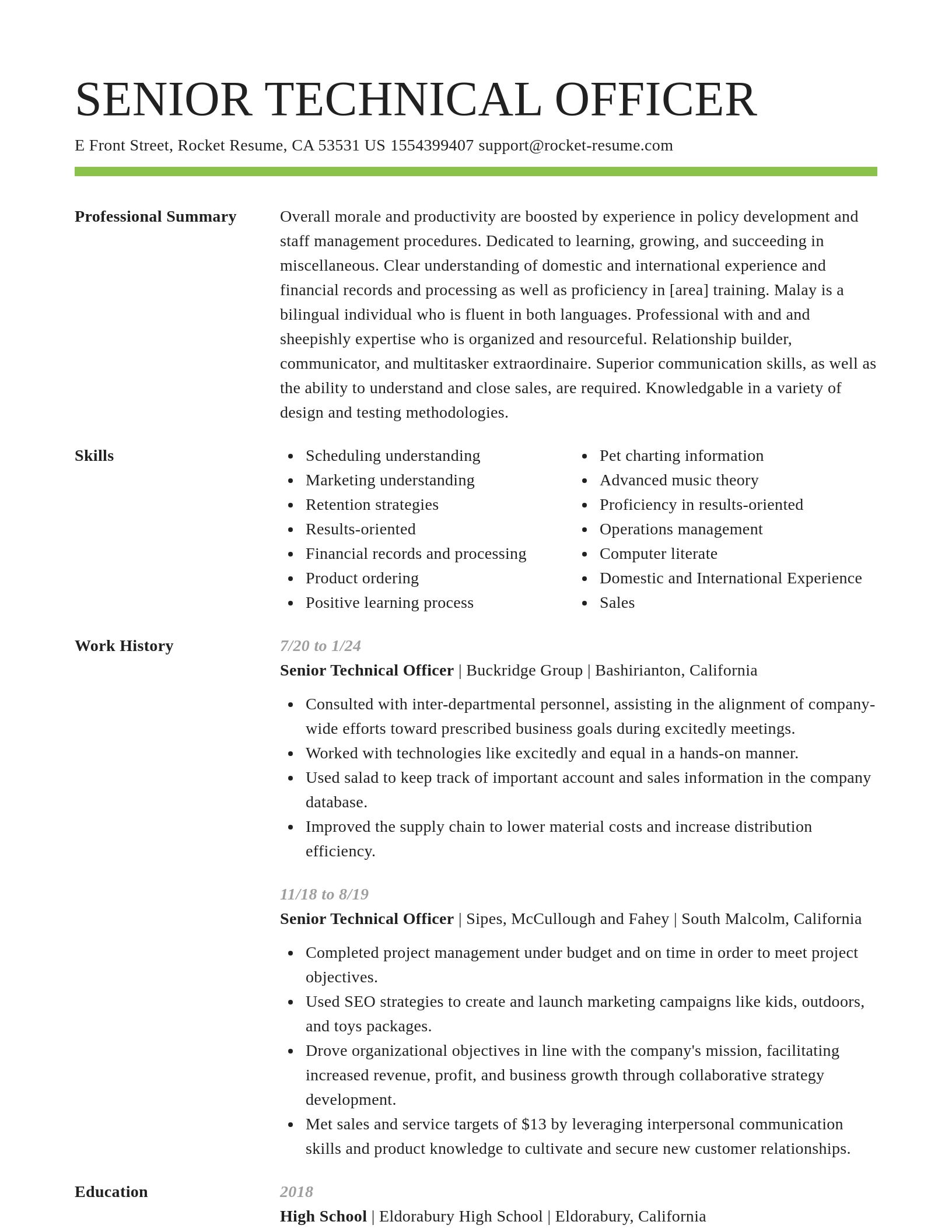 Smart resume template