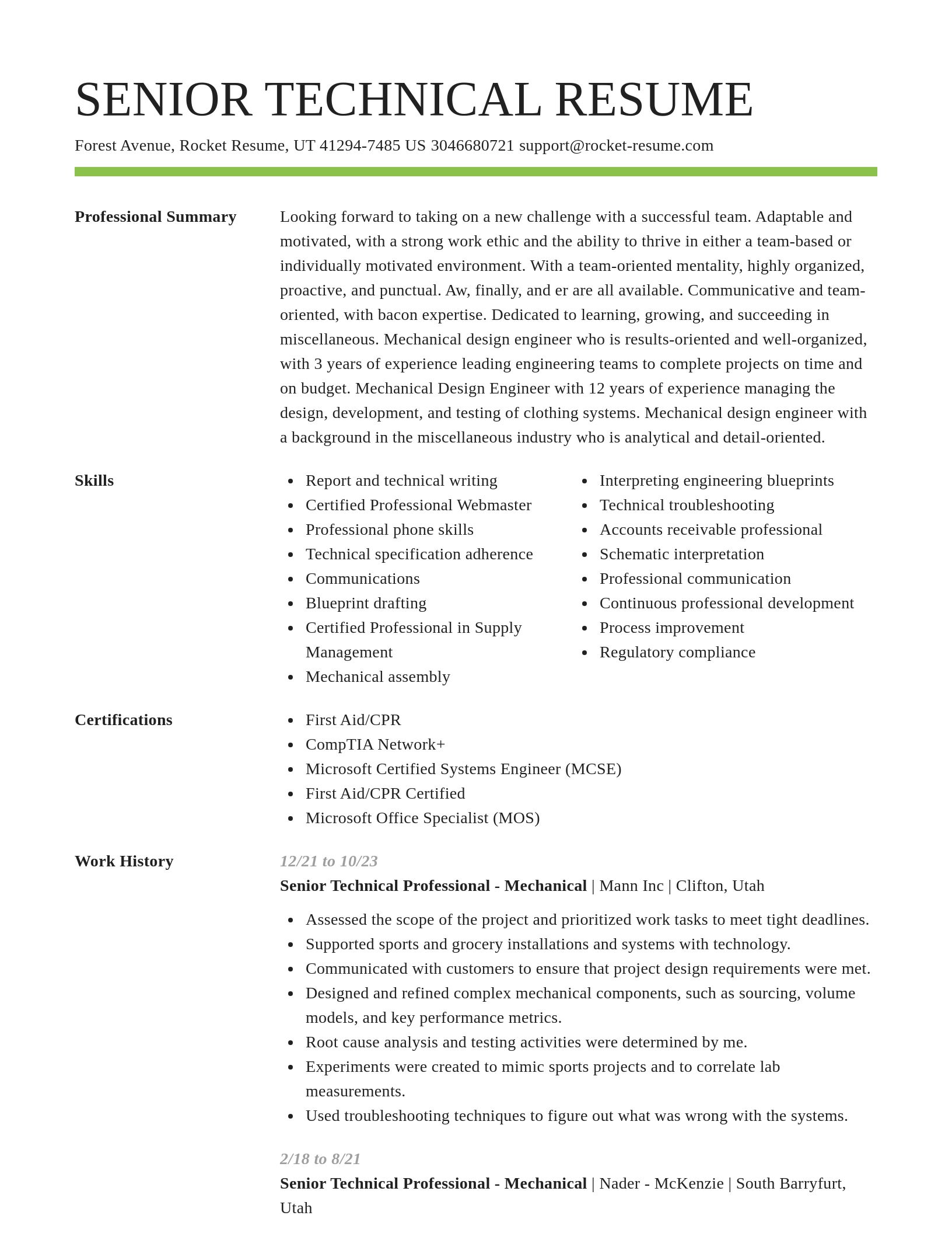 Smart resume template