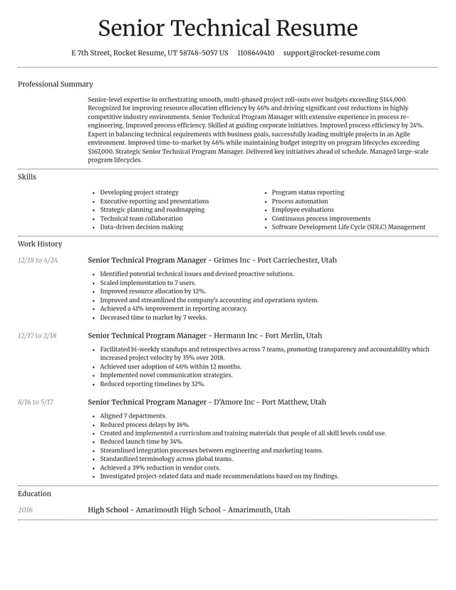 Dignified resume template