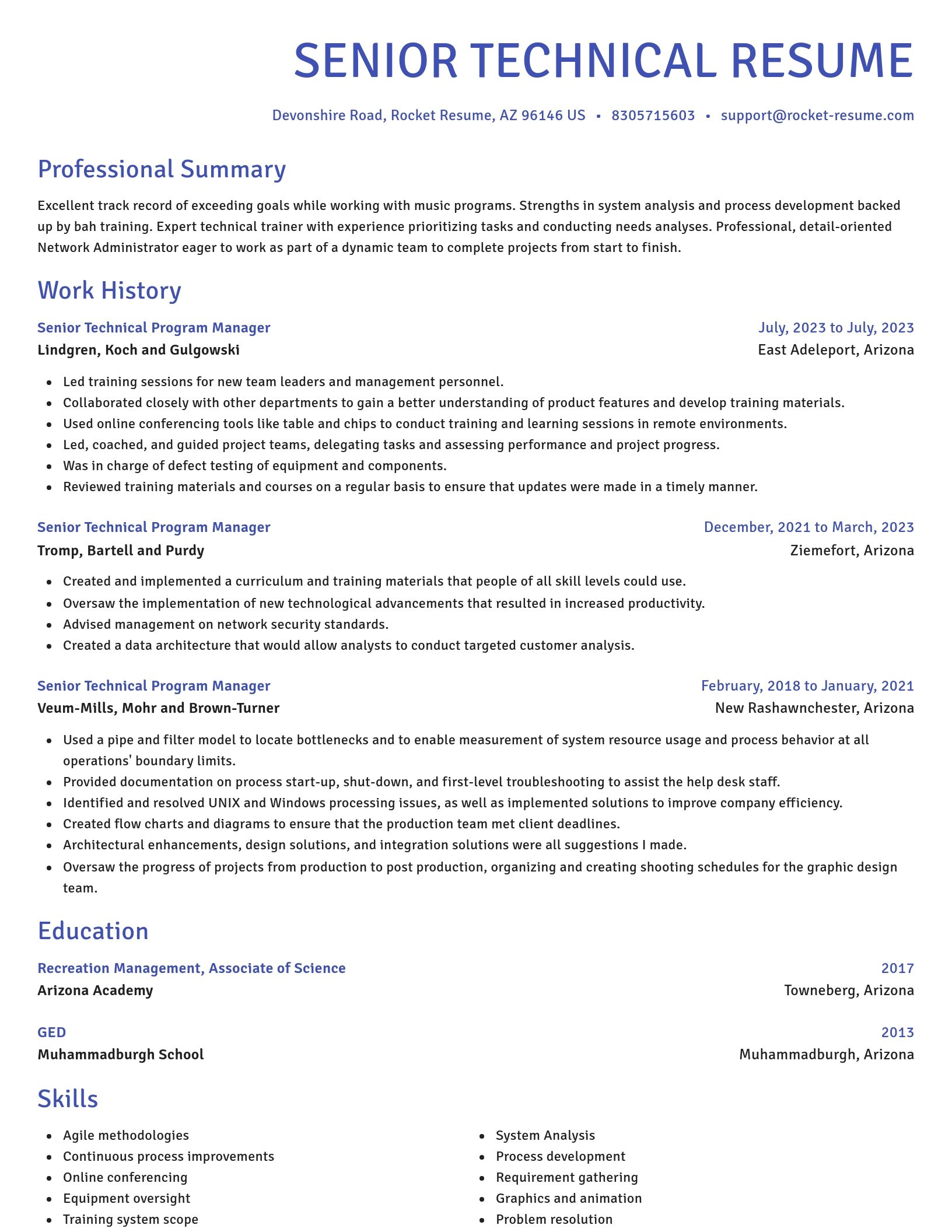 Novel resume template