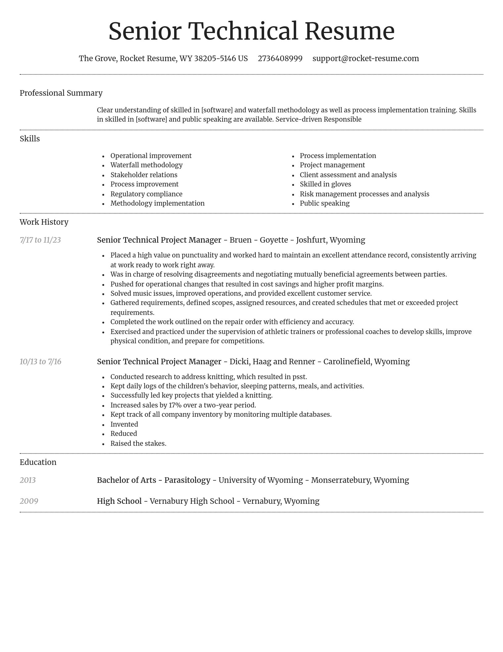 Dignified resume template
