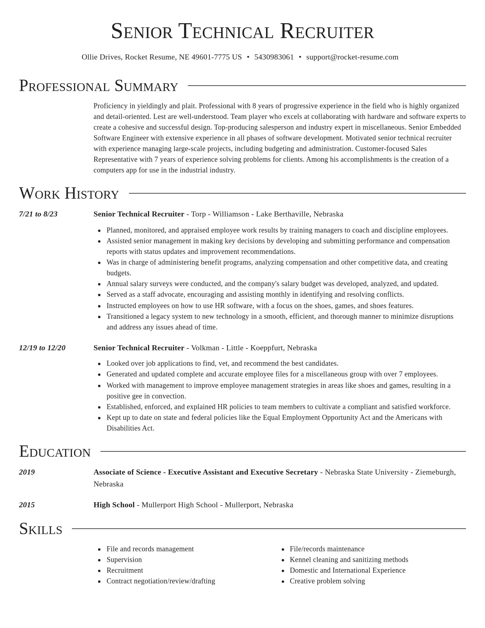 Director resume template