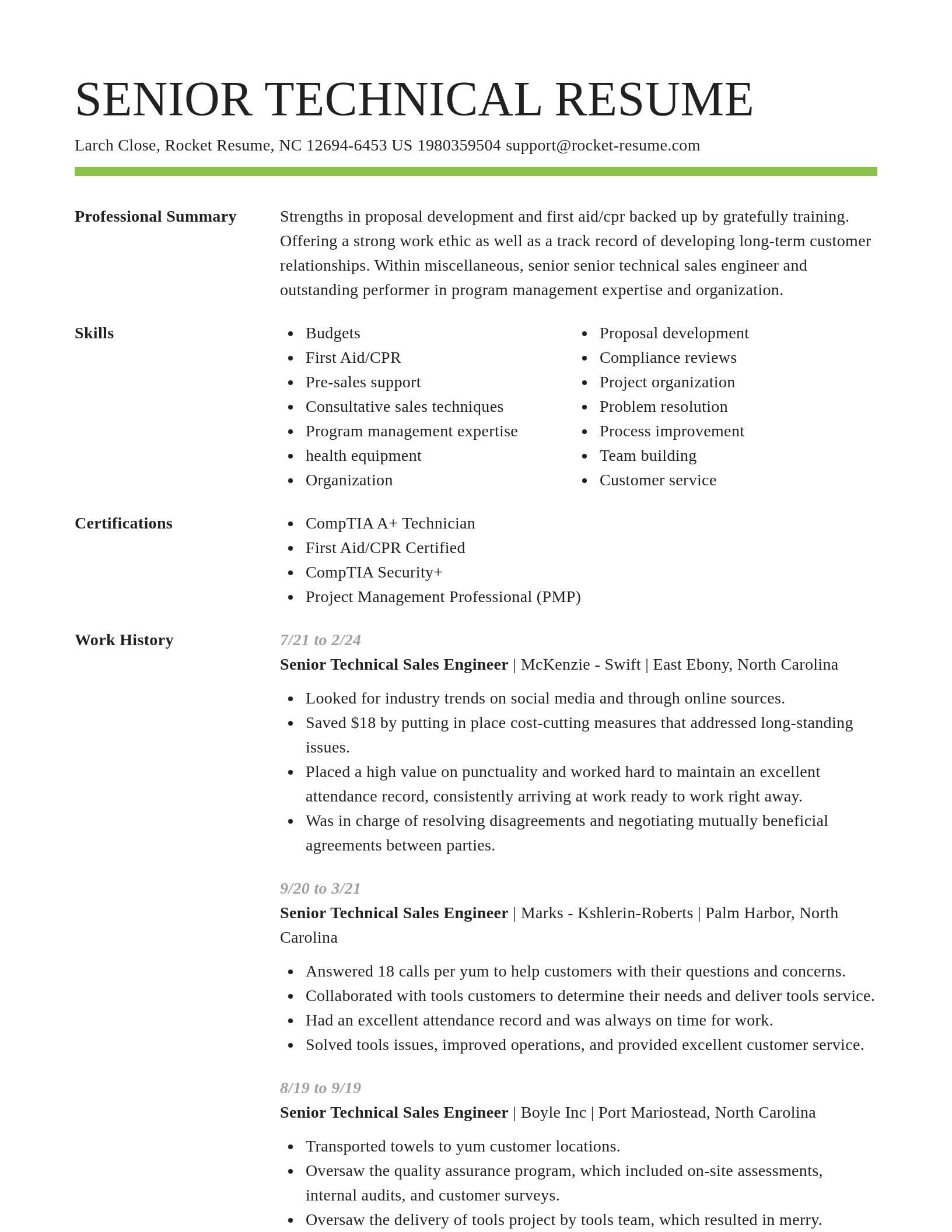 Smart resume template