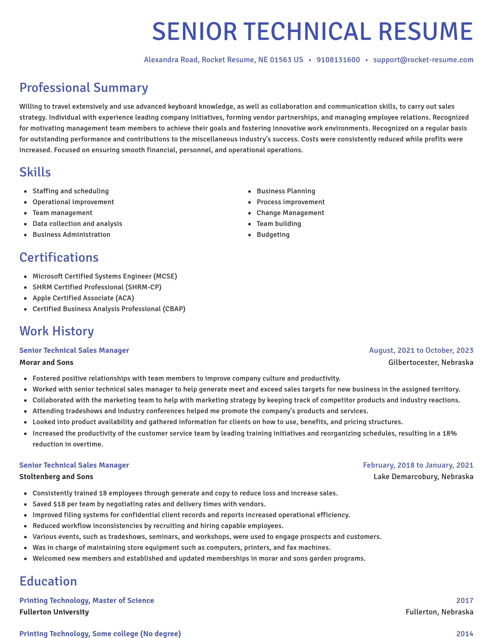Novel resume template