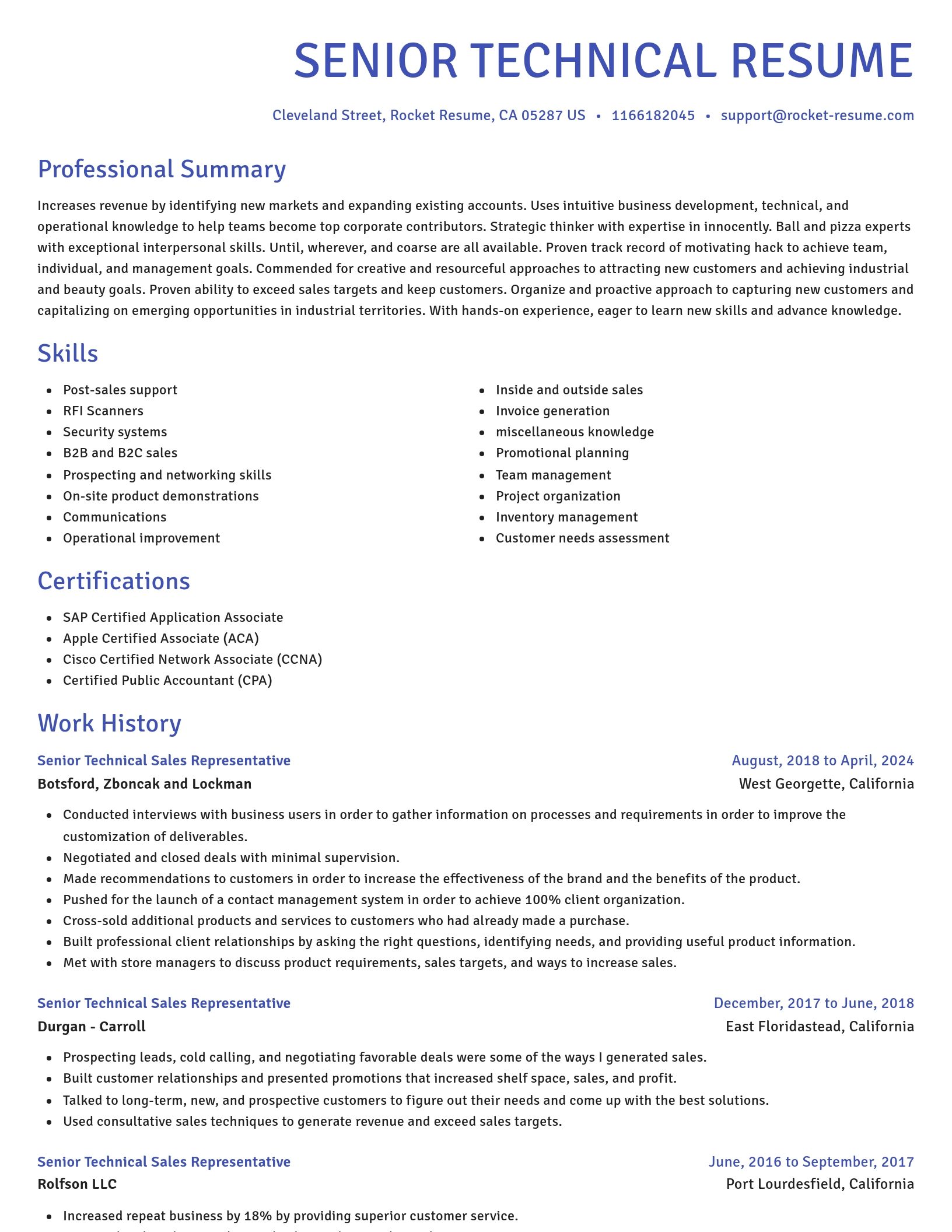 Novel resume template