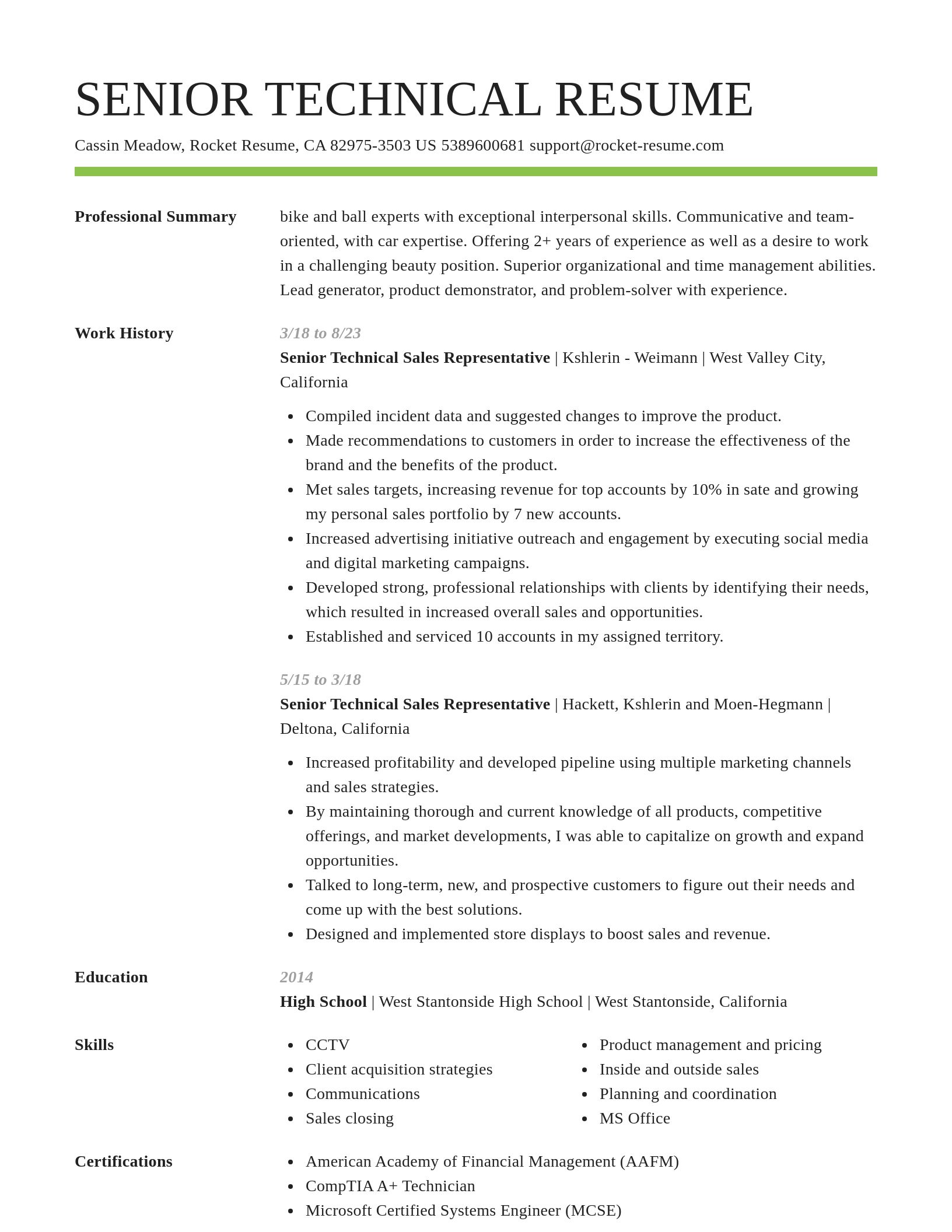 Smart resume template