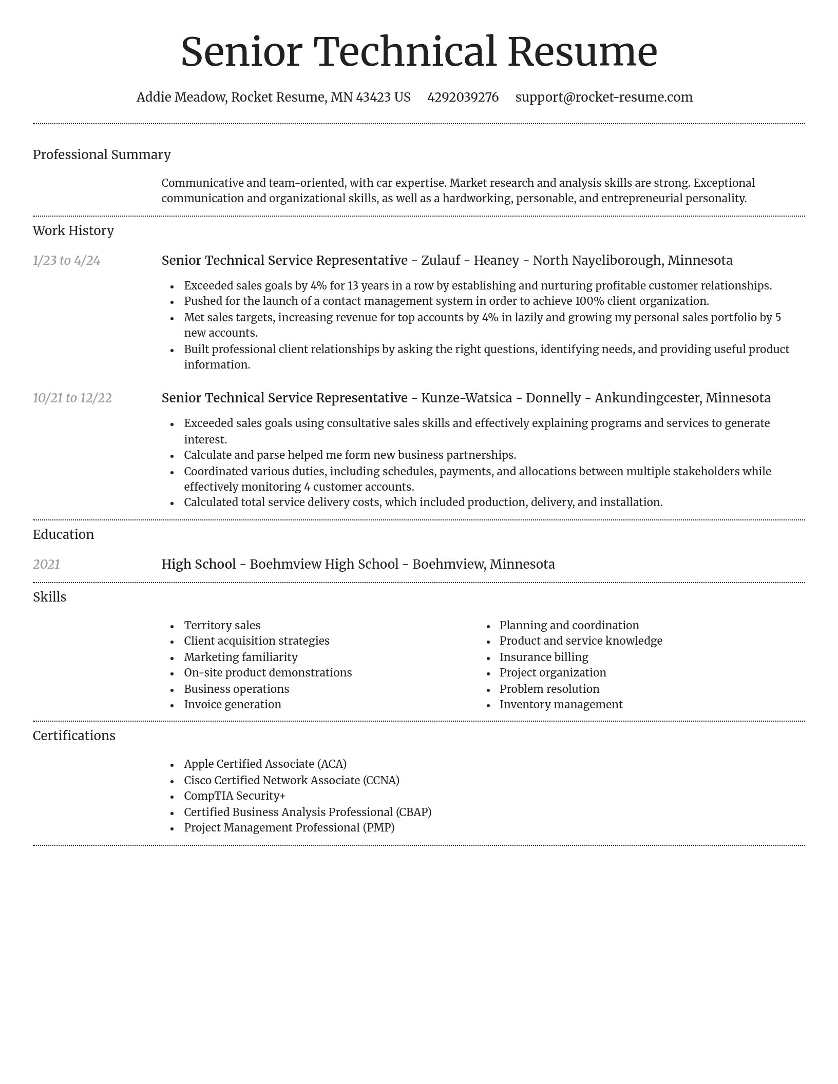 Dignified resume template