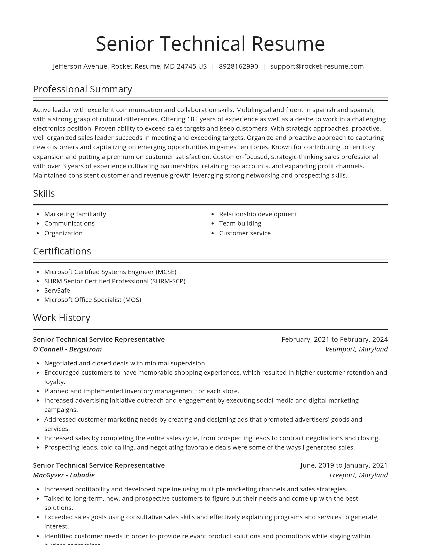 Spotlight resume template