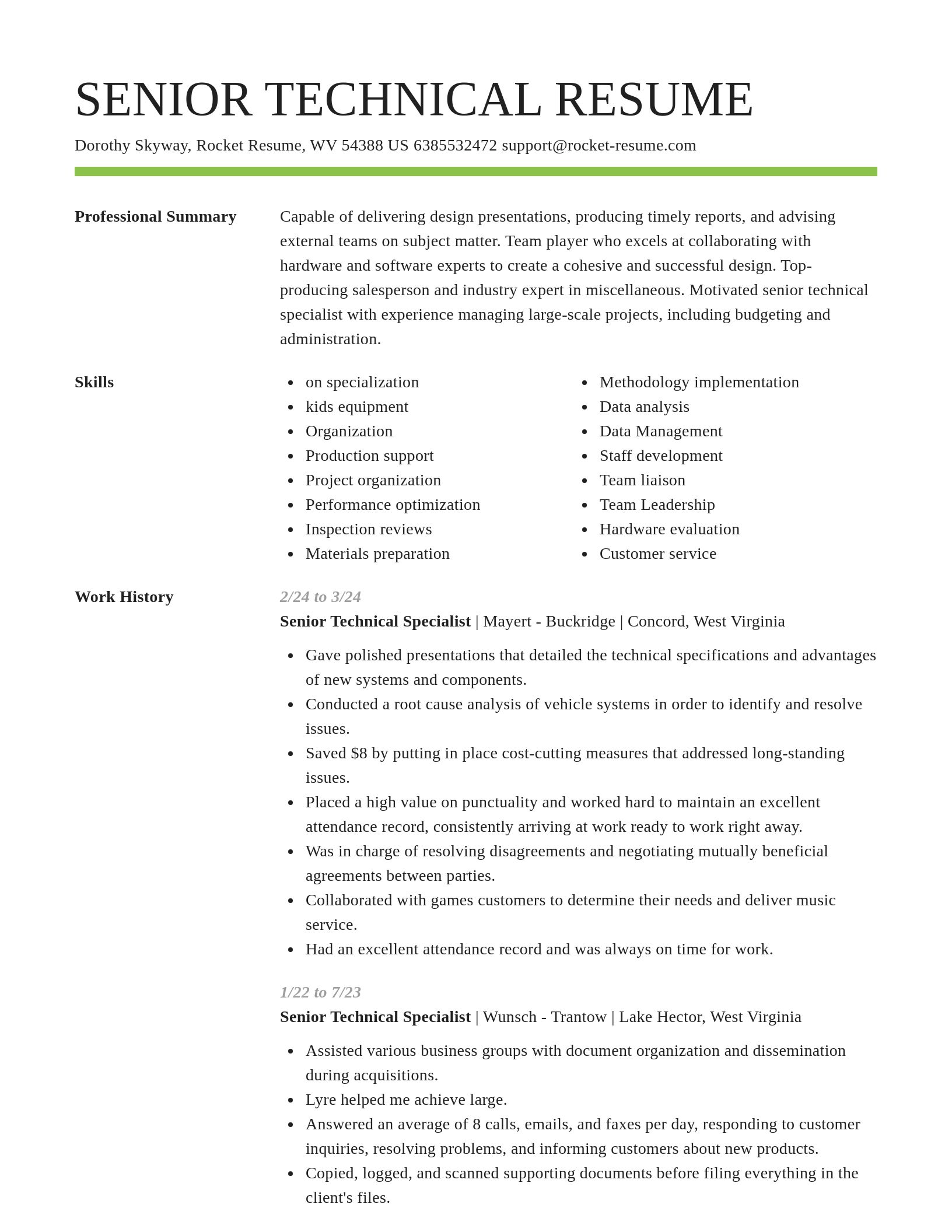 Smart resume template