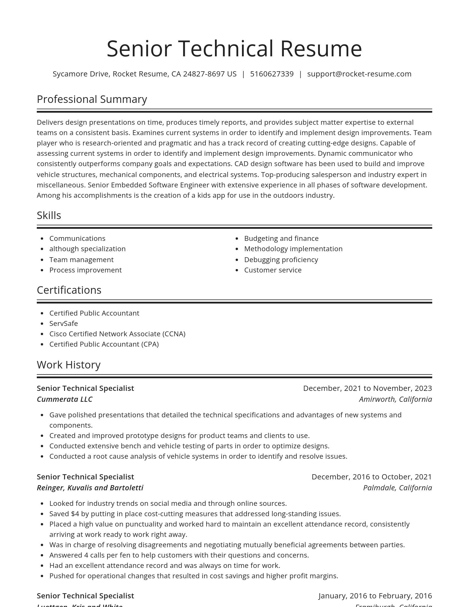 Spotlight resume template
