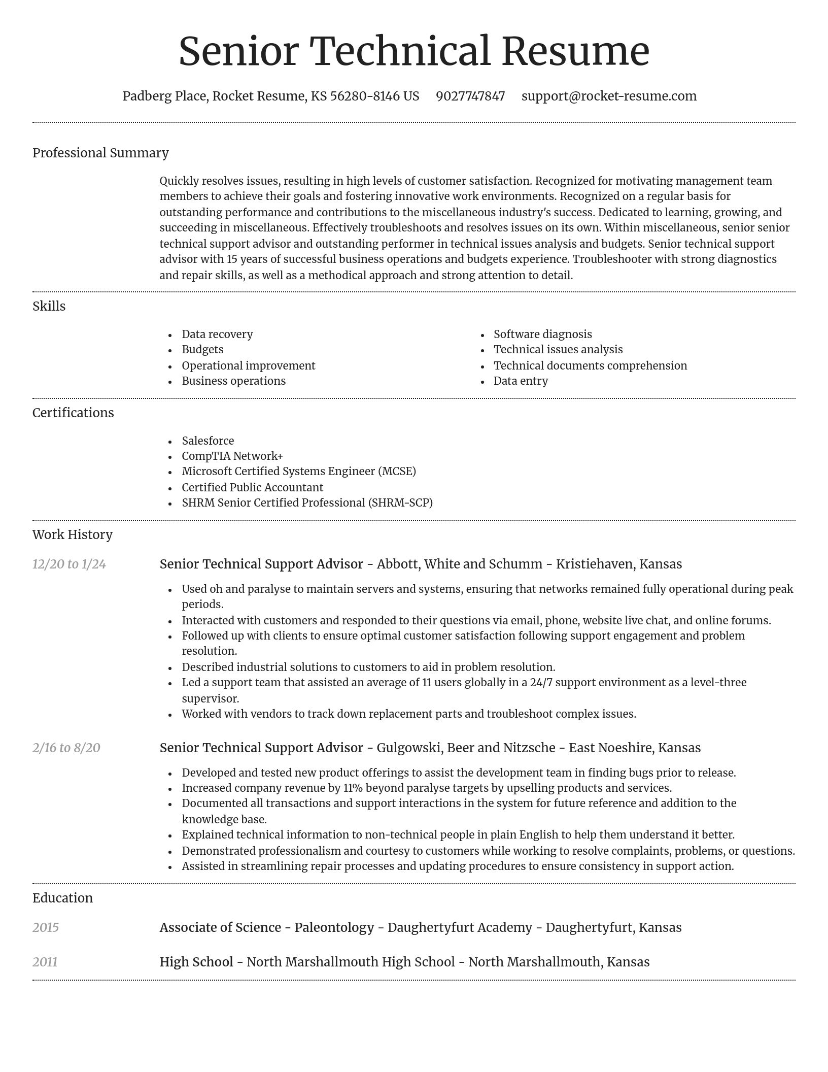 Dignified resume template