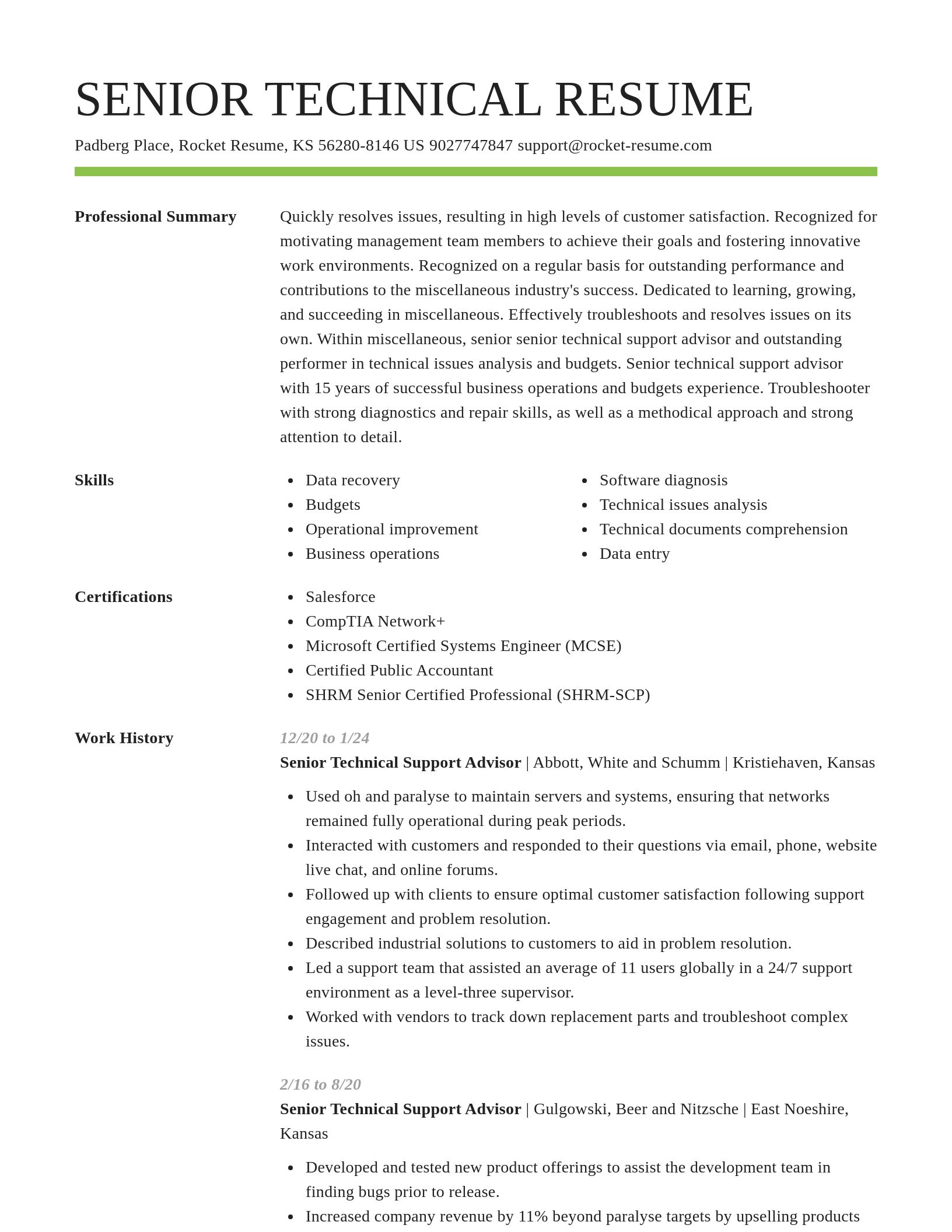 Smart resume template