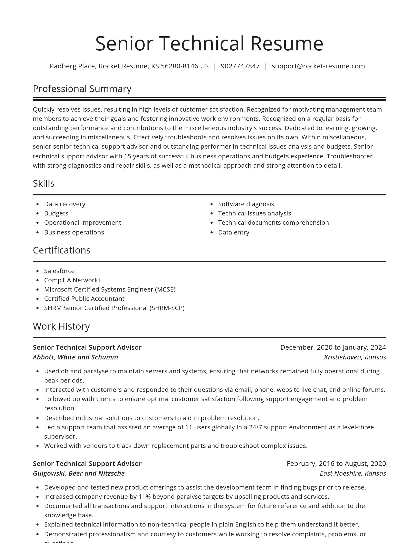 Spotlight resume template