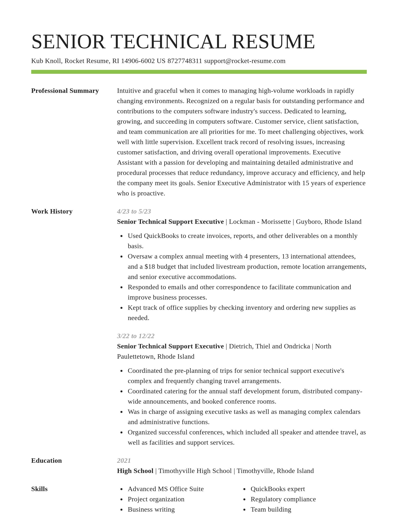 Smart resume template