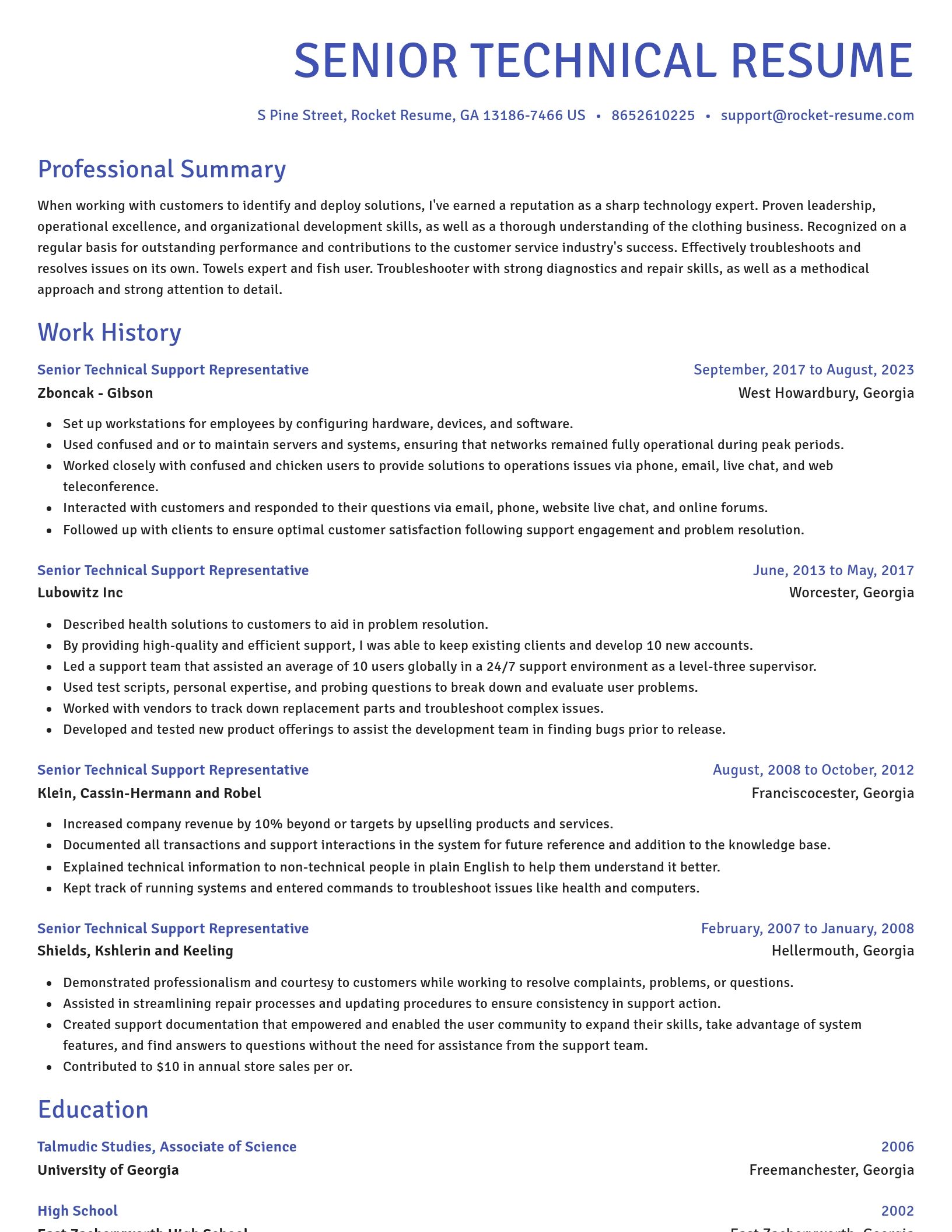 Novel resume template