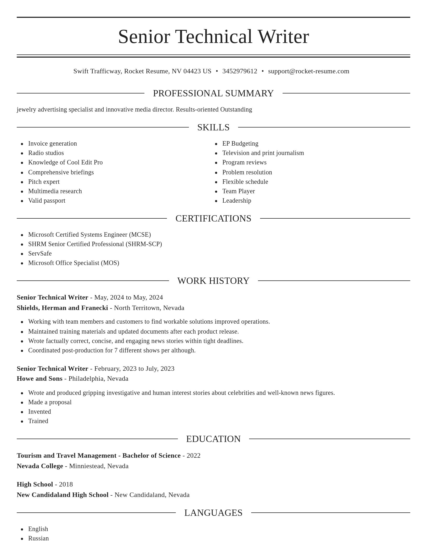 Elegant resume template