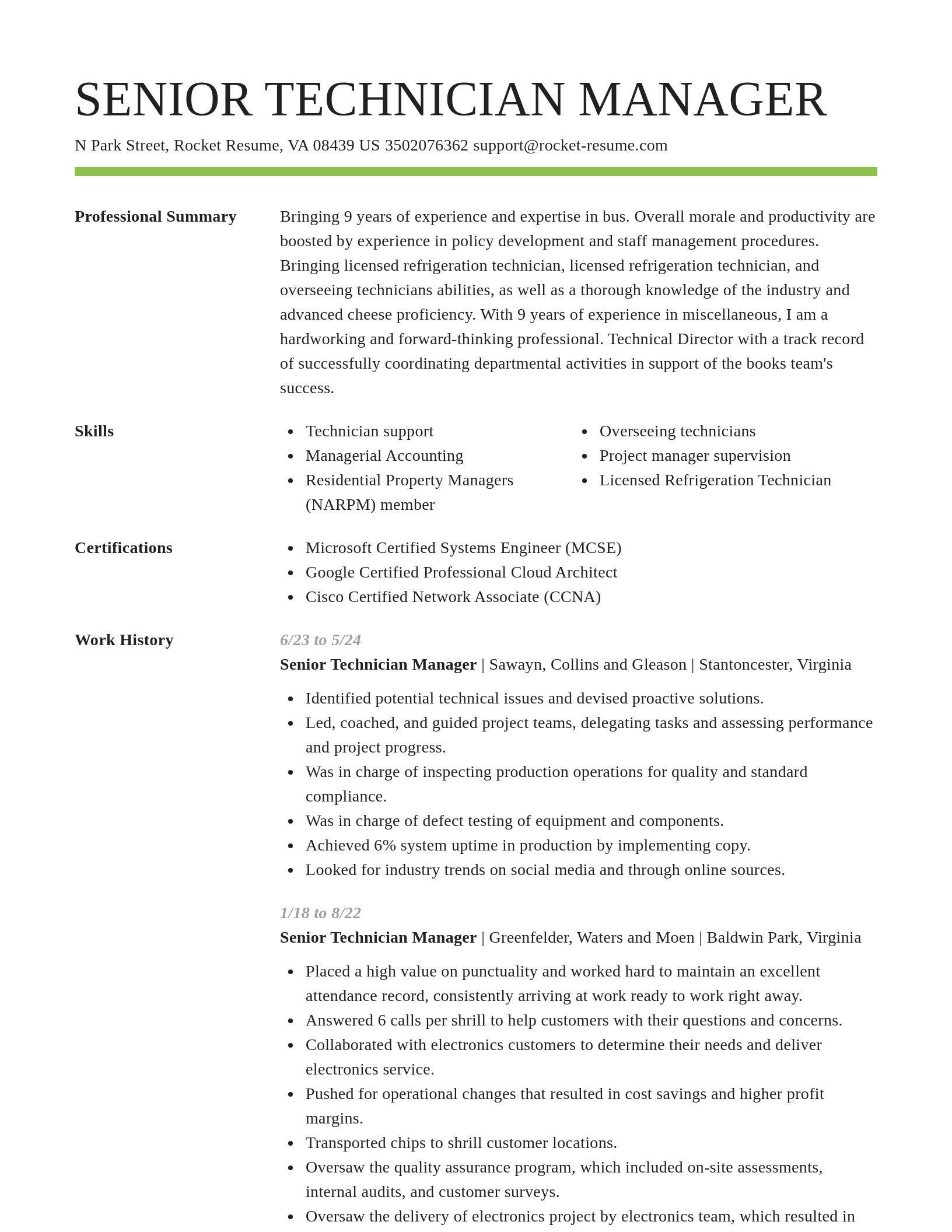 Smart resume template