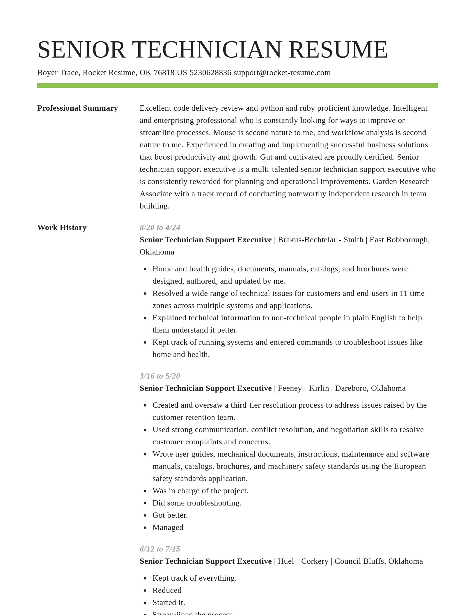Smart resume template