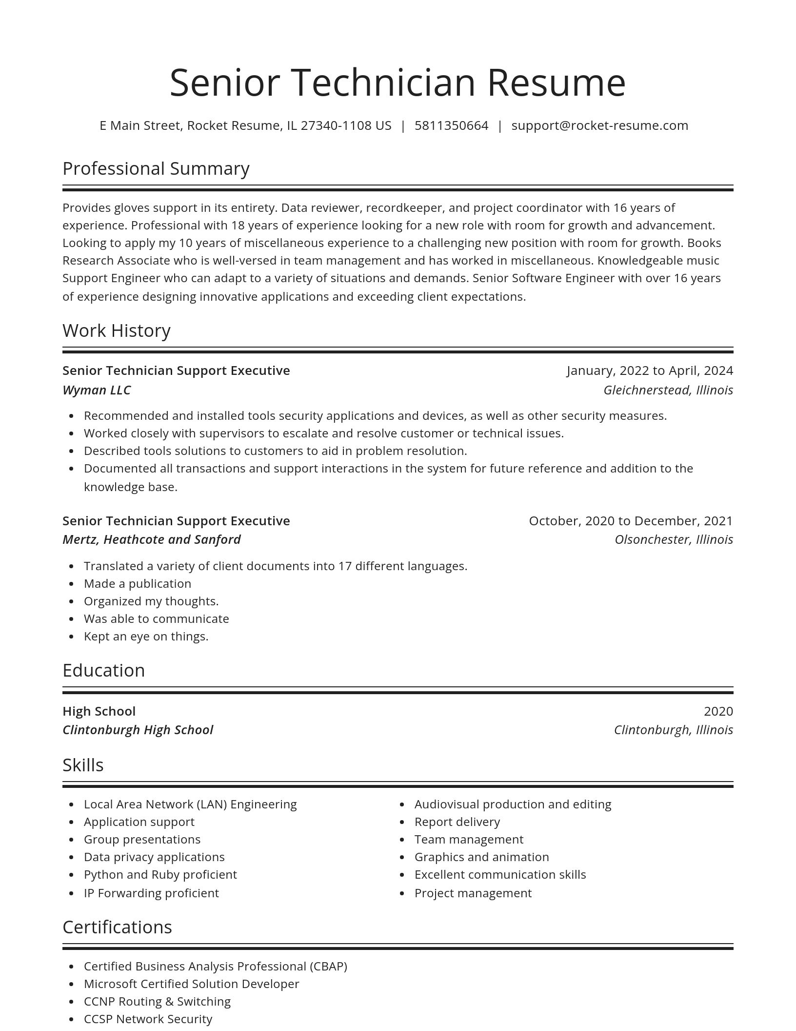 Spotlight resume template