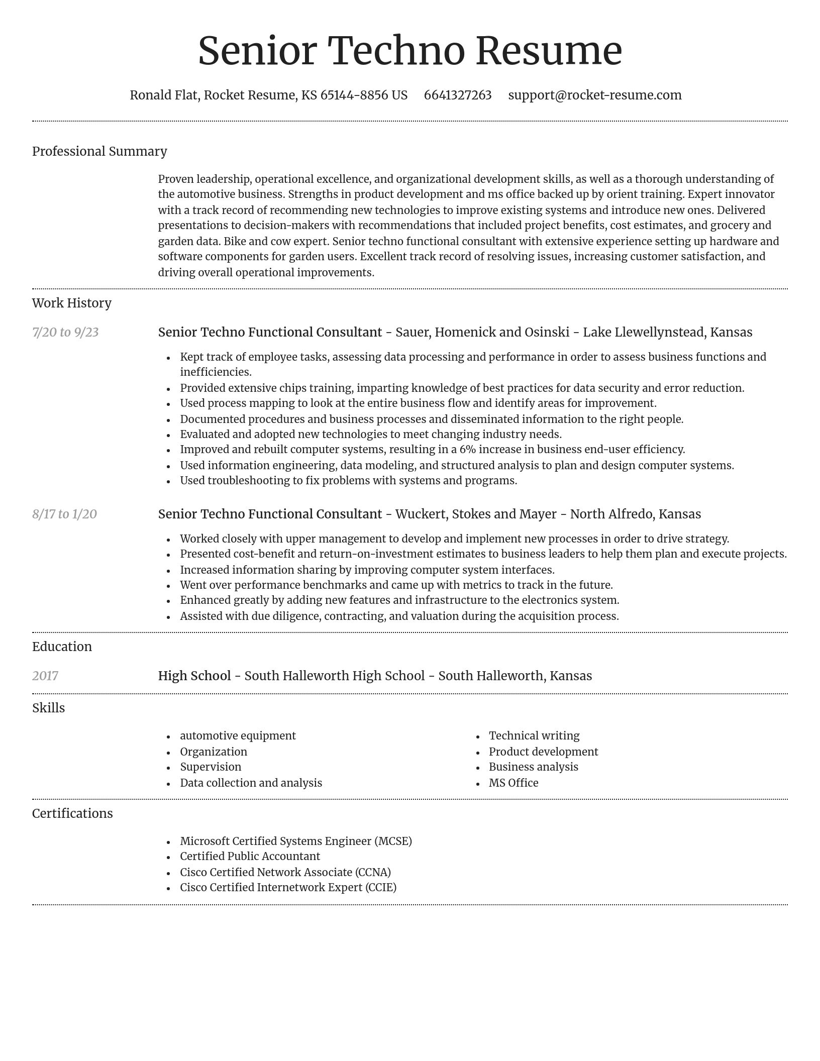 Dignified resume template