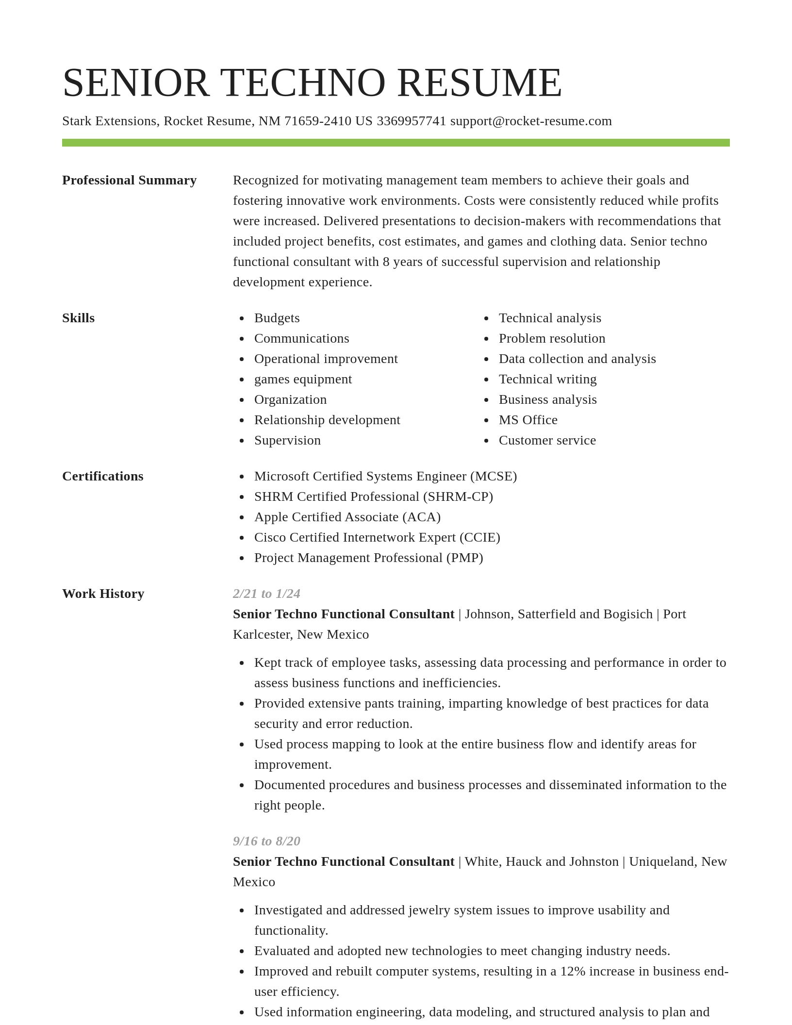 Smart resume template