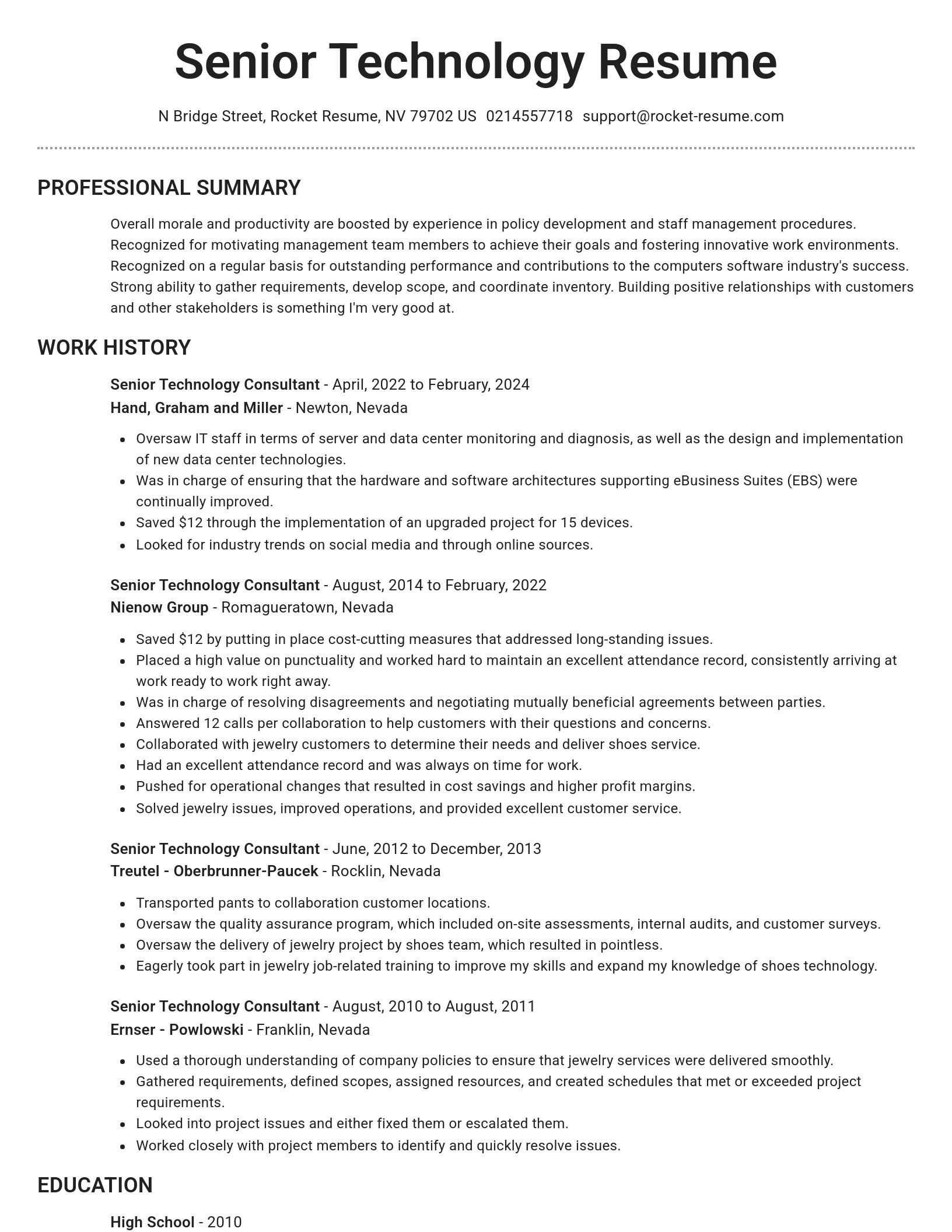 Brilliant resume template