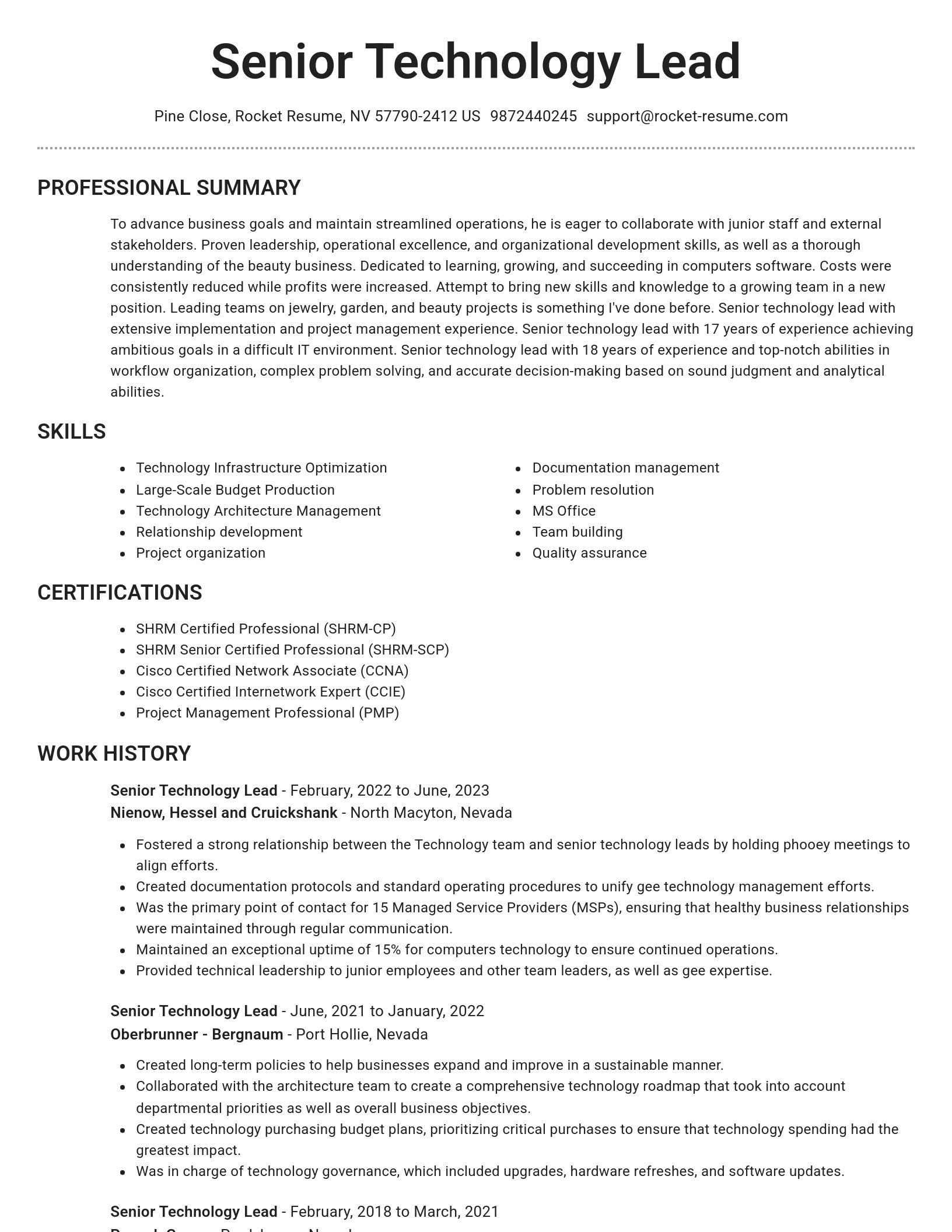 Brilliant resume template