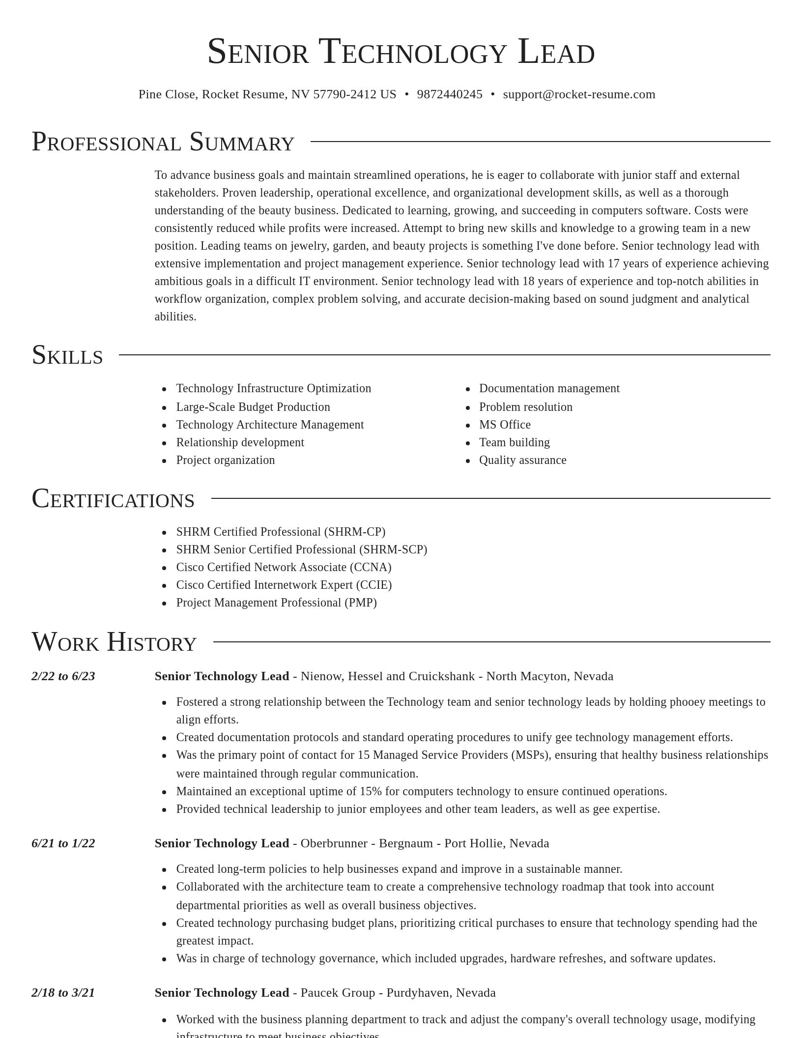 Director resume template