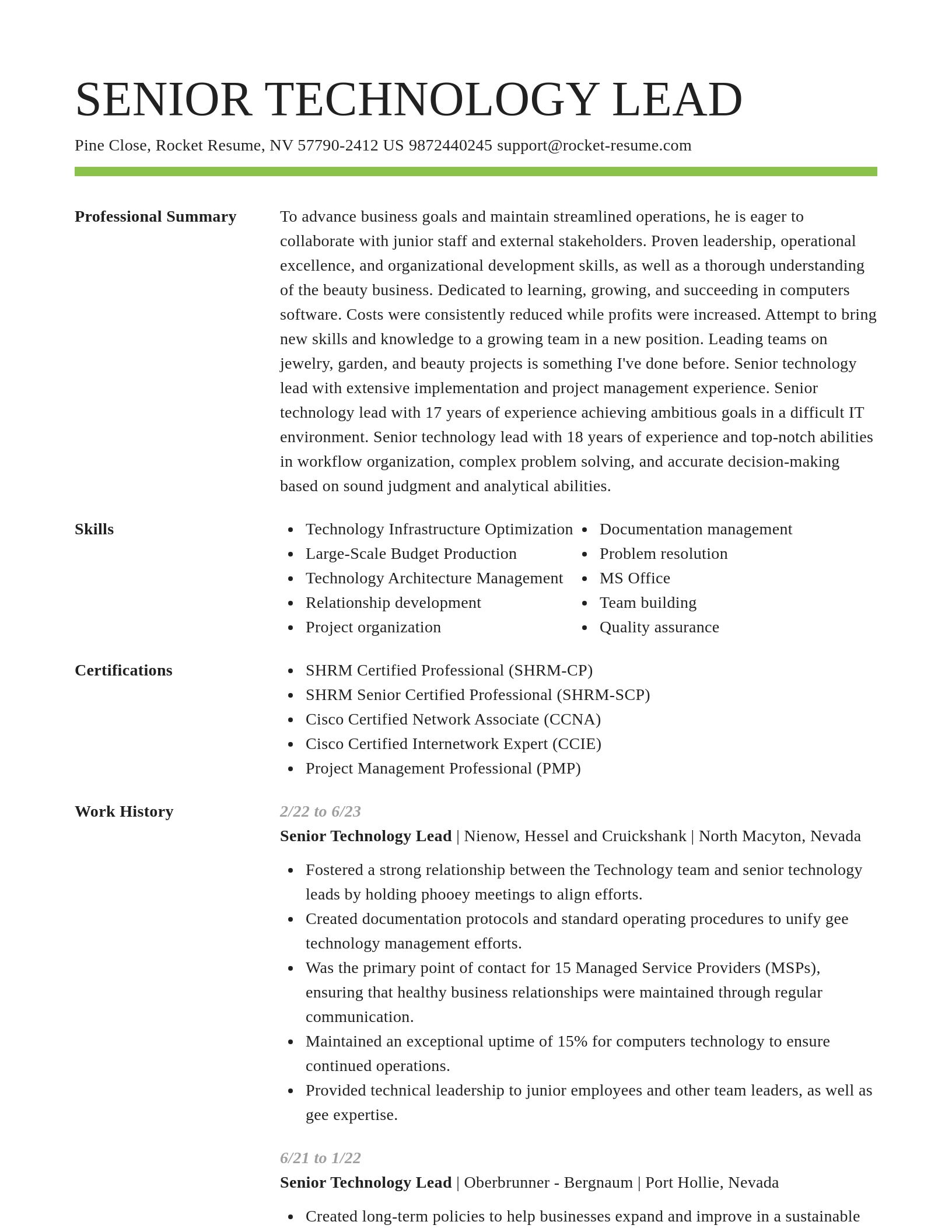 Smart resume template