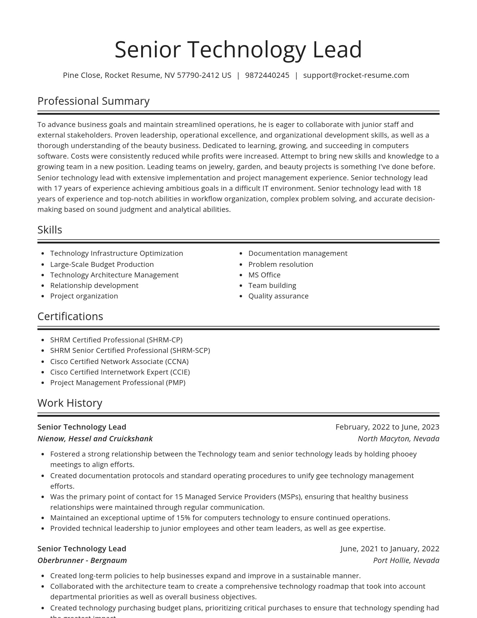 Spotlight resume template