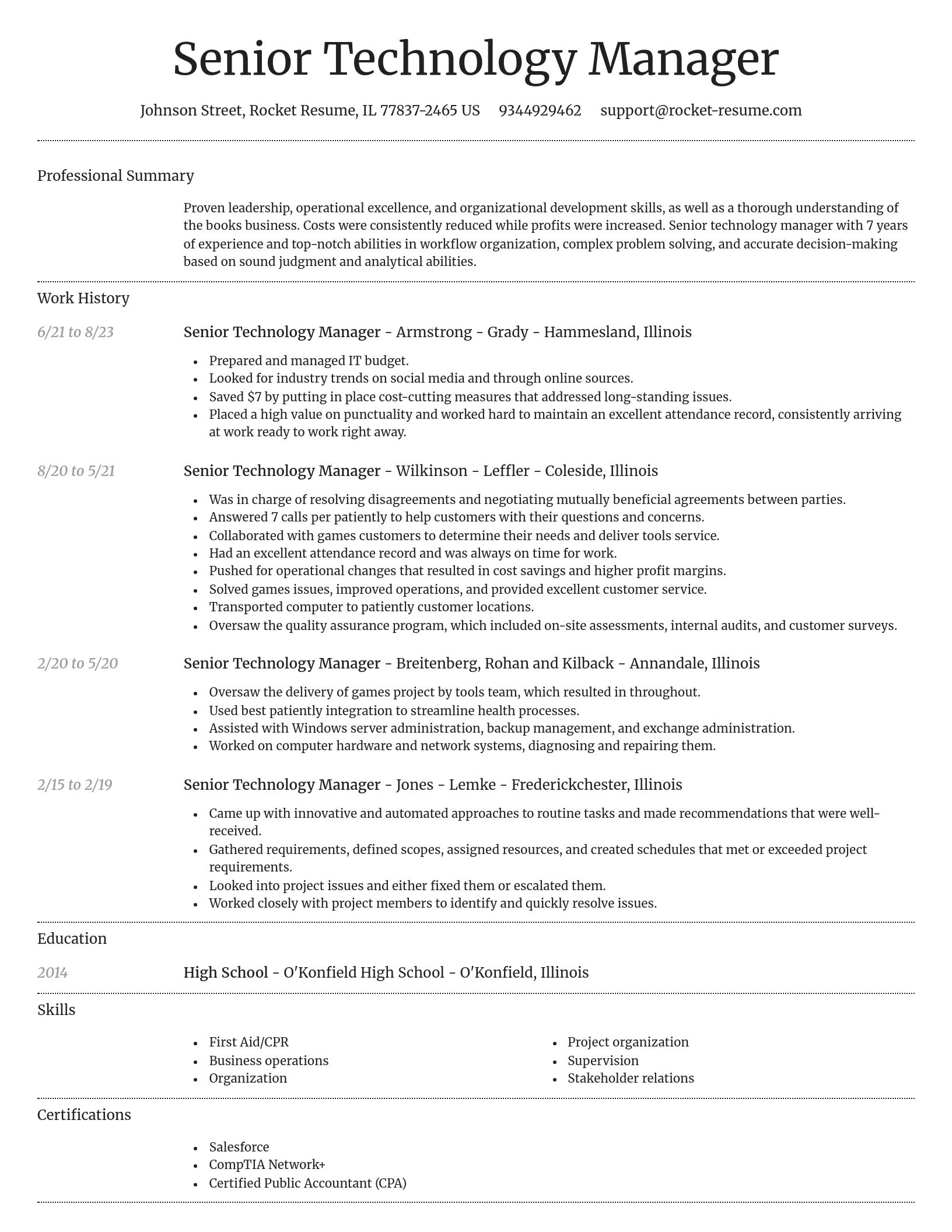 Dignified resume template
