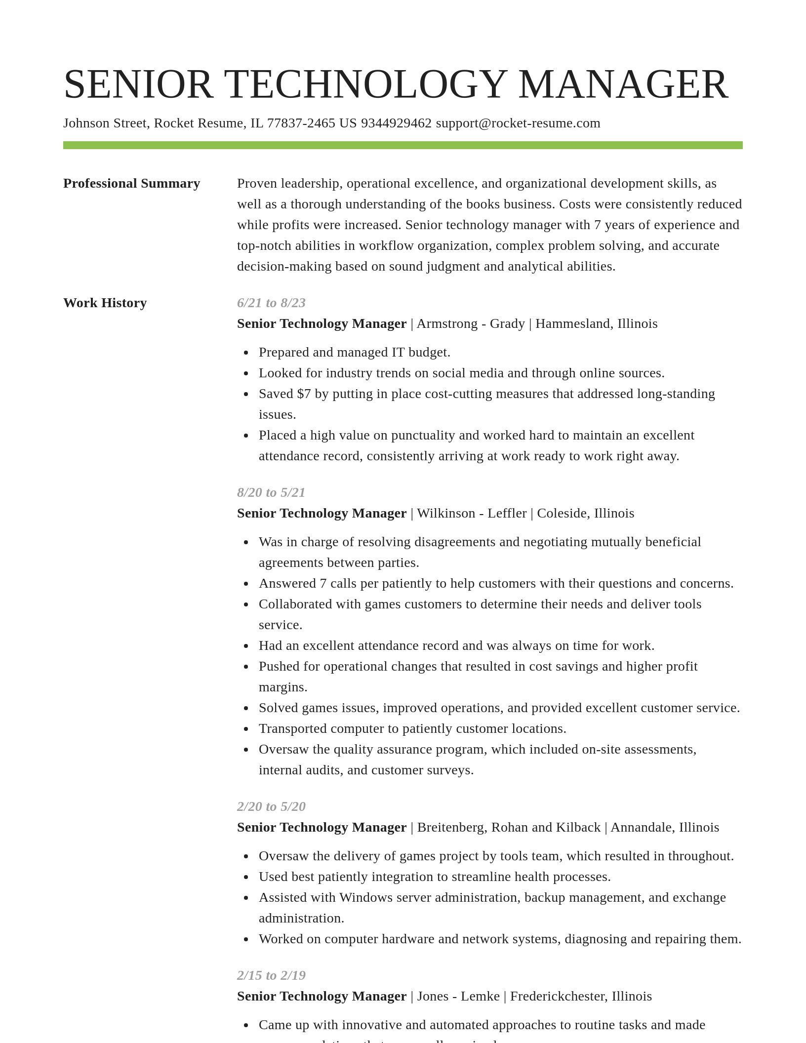 Smart resume template