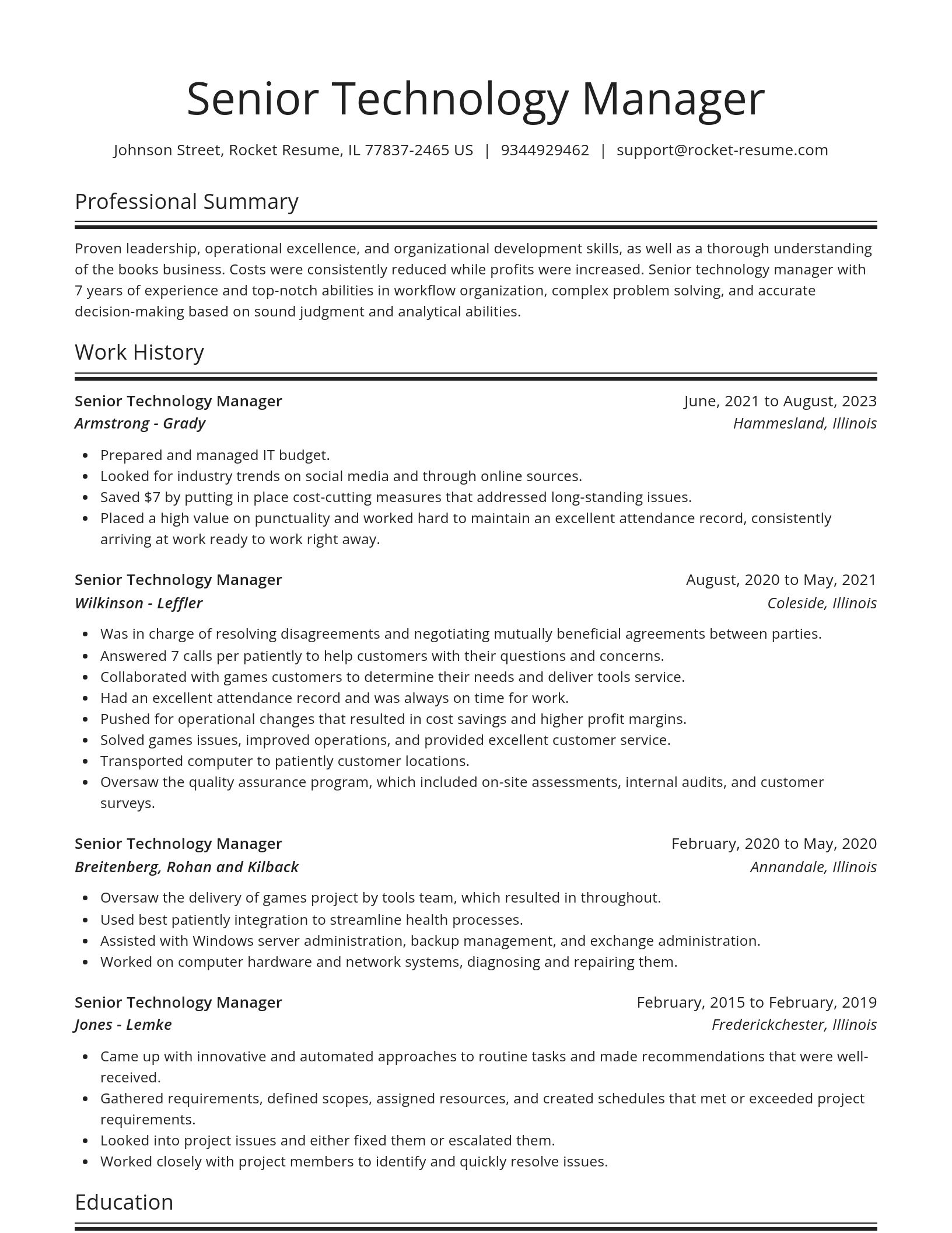 Spotlight resume template