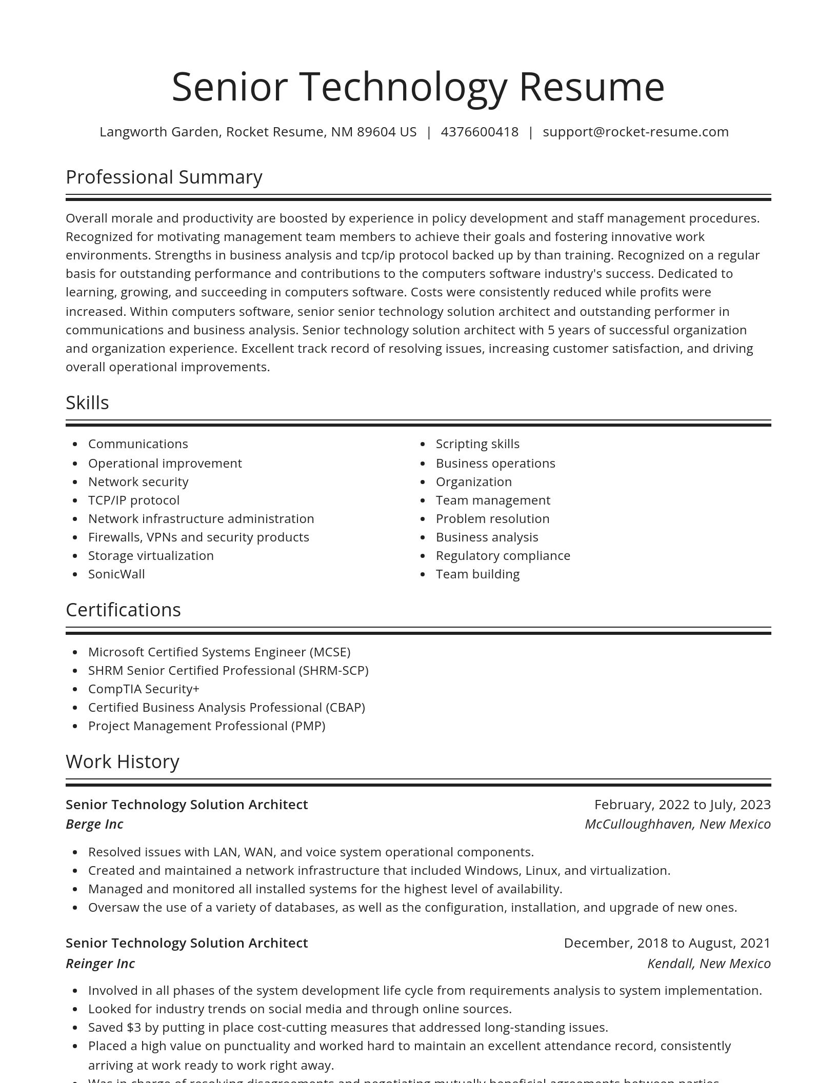 Spotlight resume template