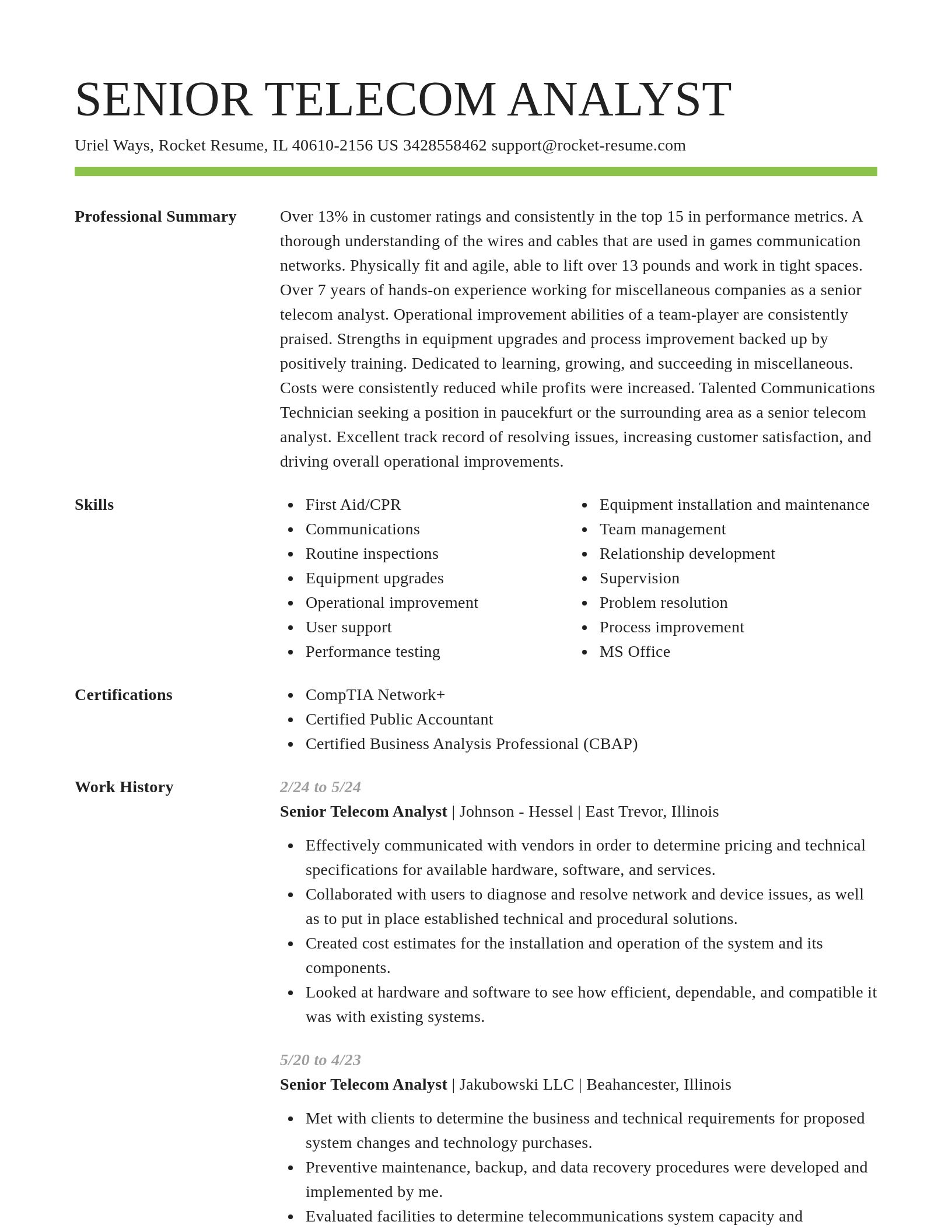 Smart resume template